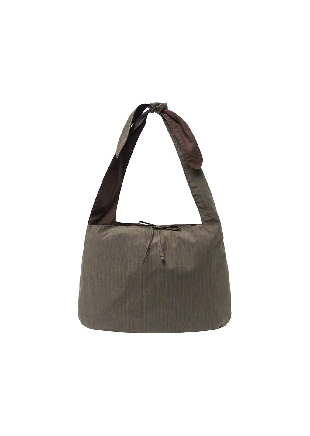 stripe large shoulder bag, brown
