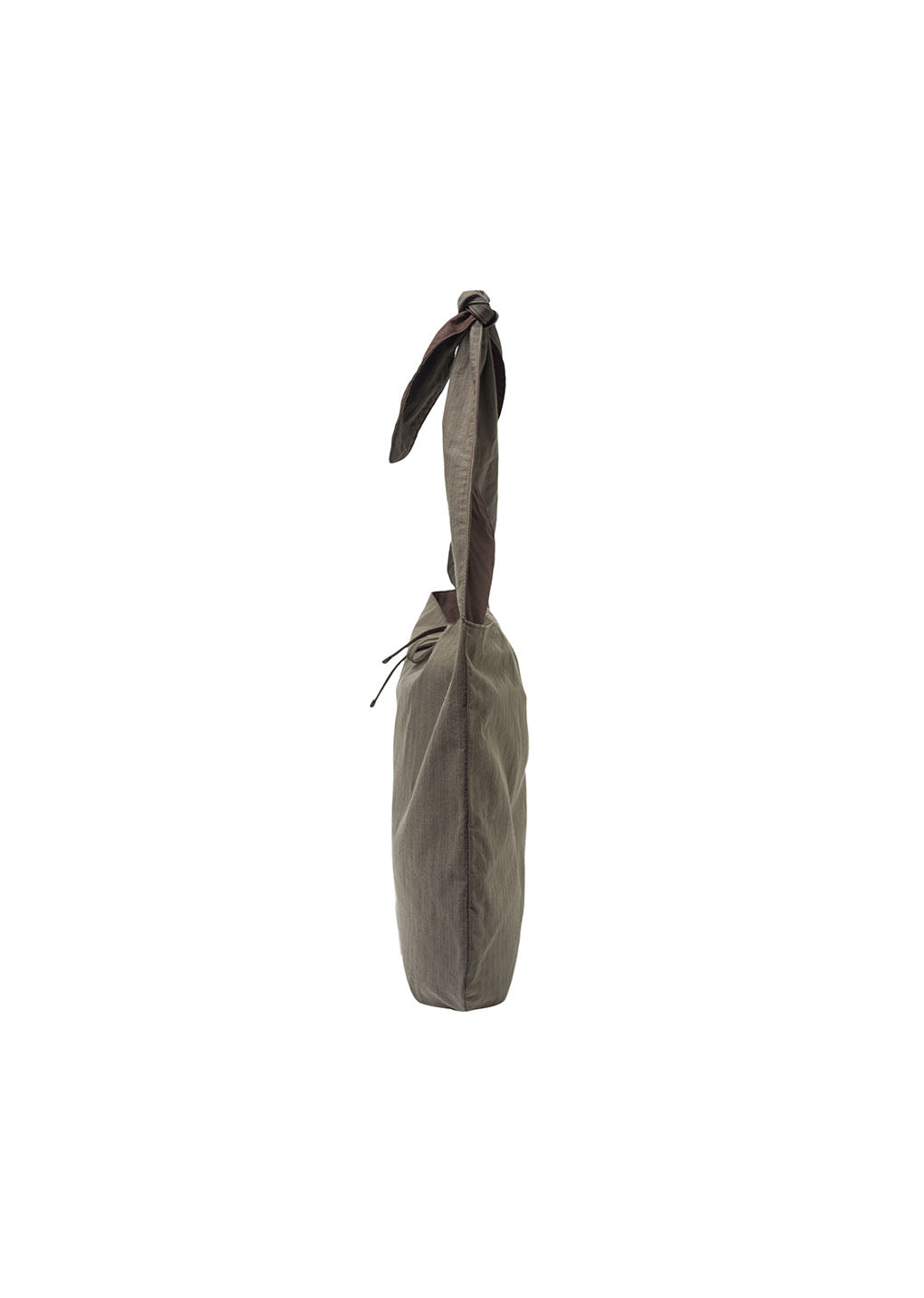 stripe large shoulder bag, brown