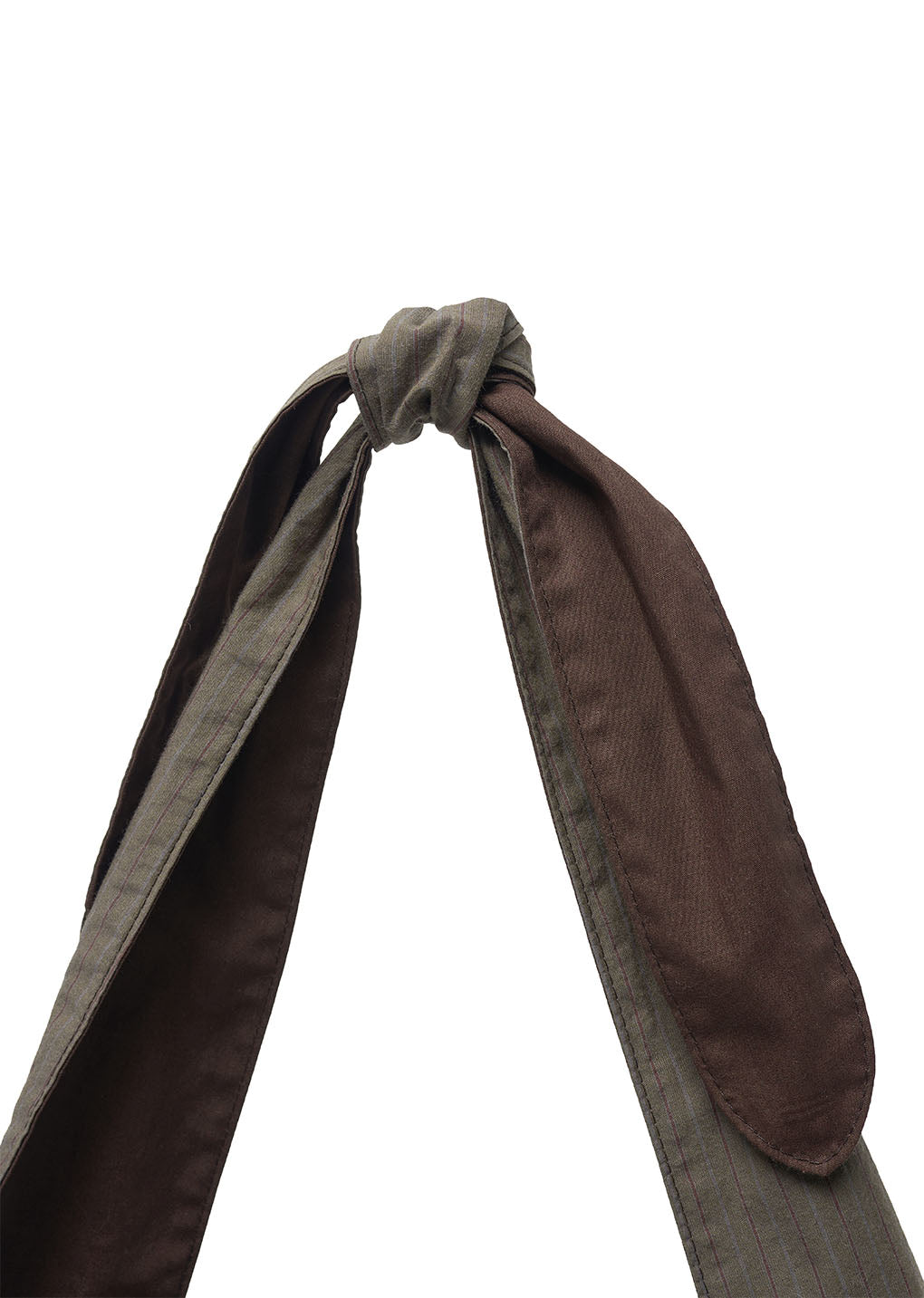 stripe large shoulder bag, brown