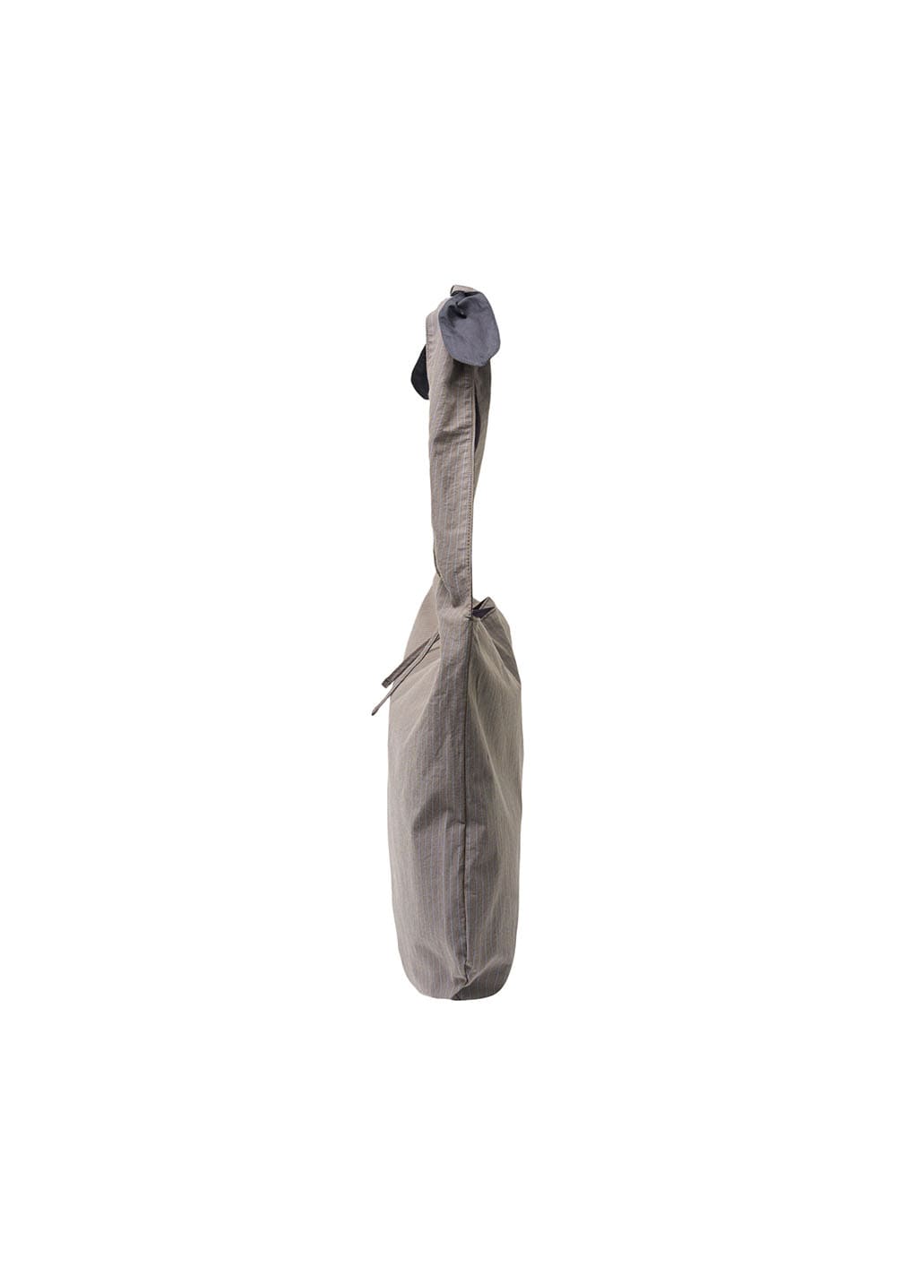 stripe large shoulder bag, grey