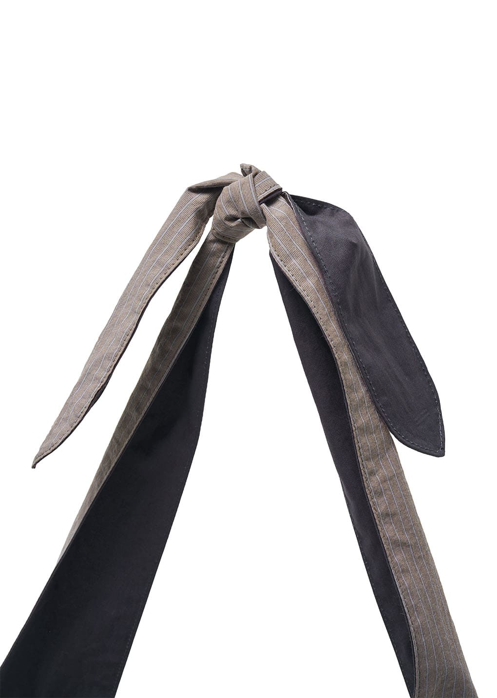 stripe large shoulder bag, grey