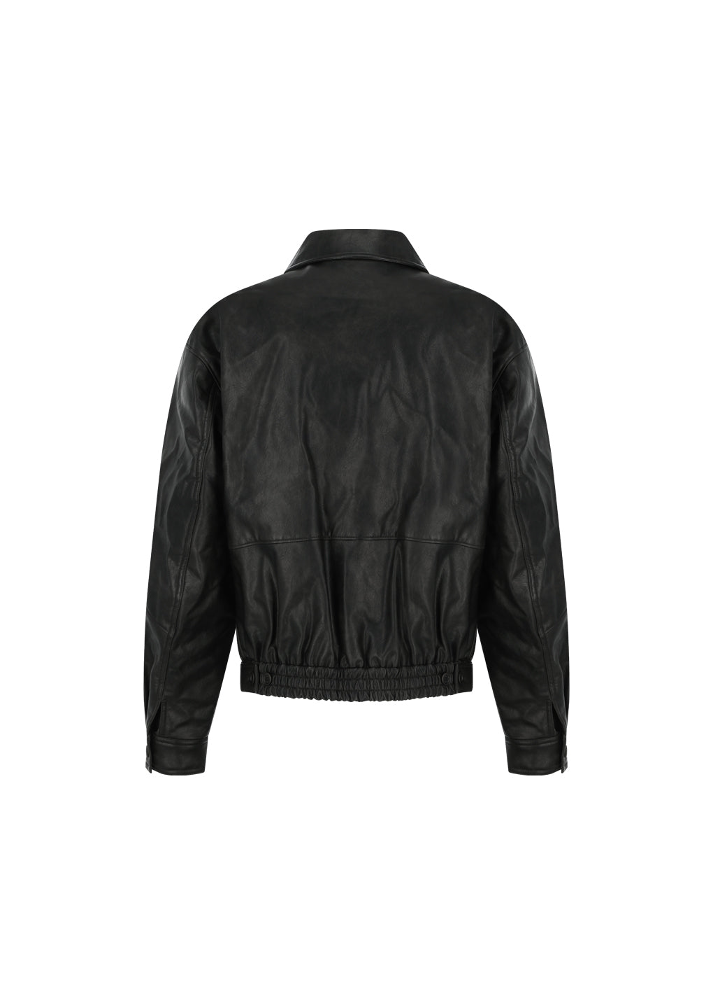 vegan leather blouson, black