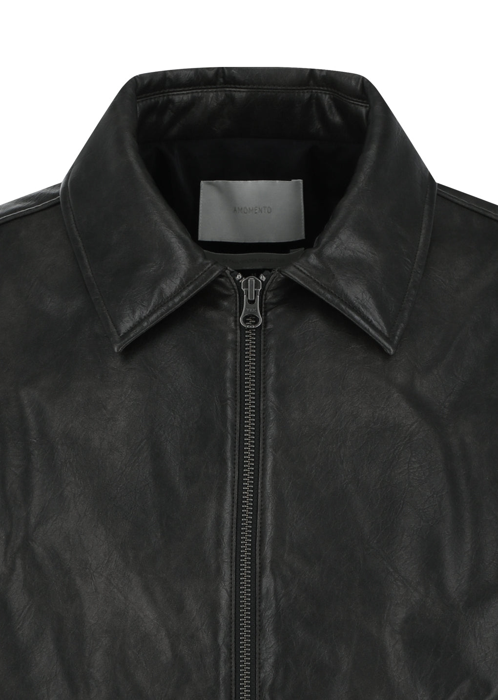 vegan leather blouson, black