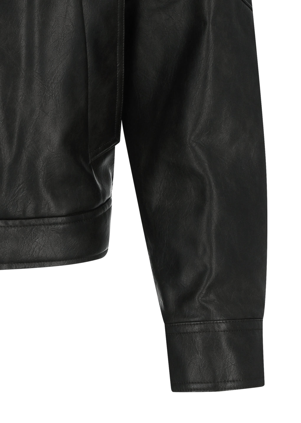 vegan leather blouson, black