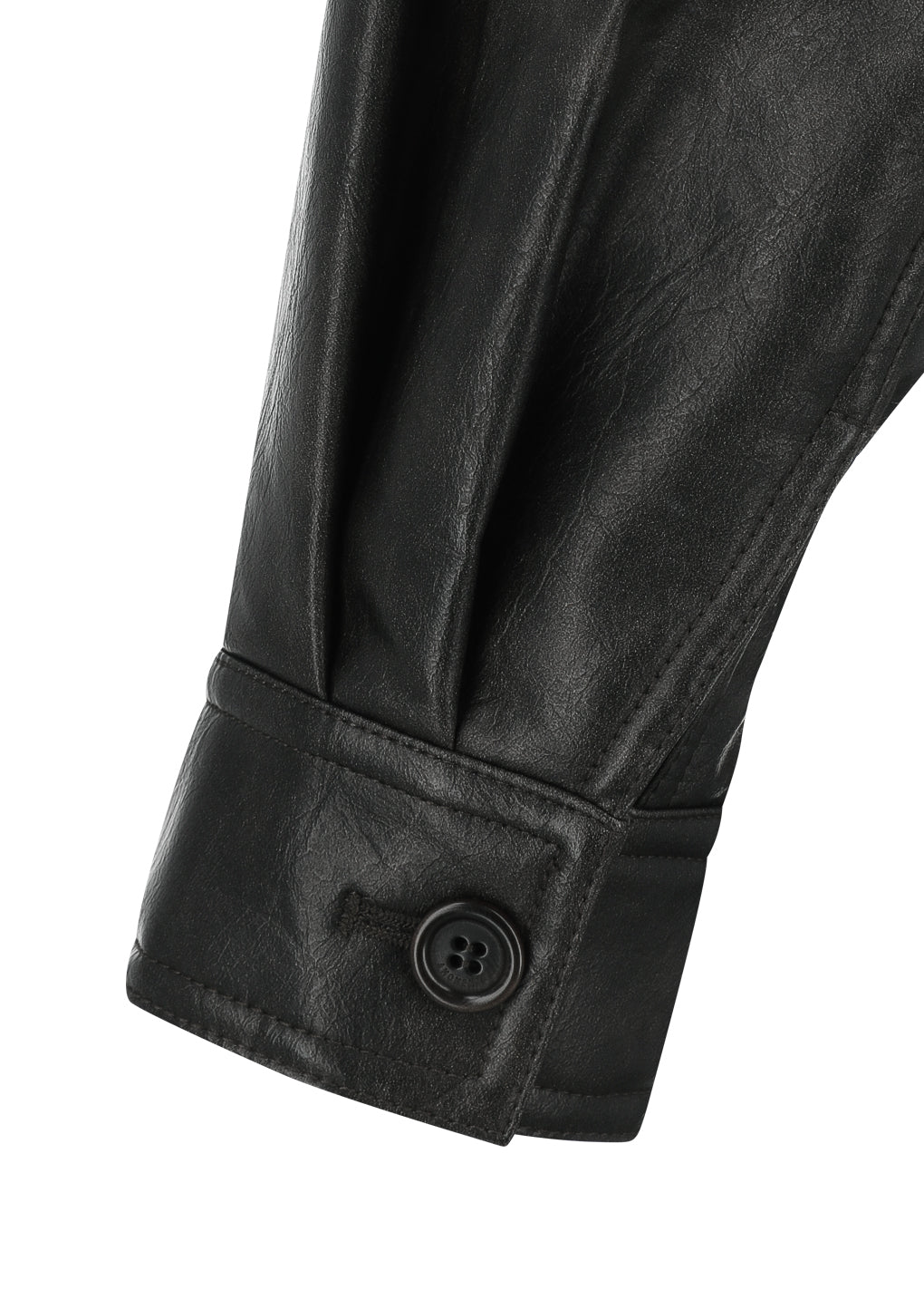 vegan leather blouson, black