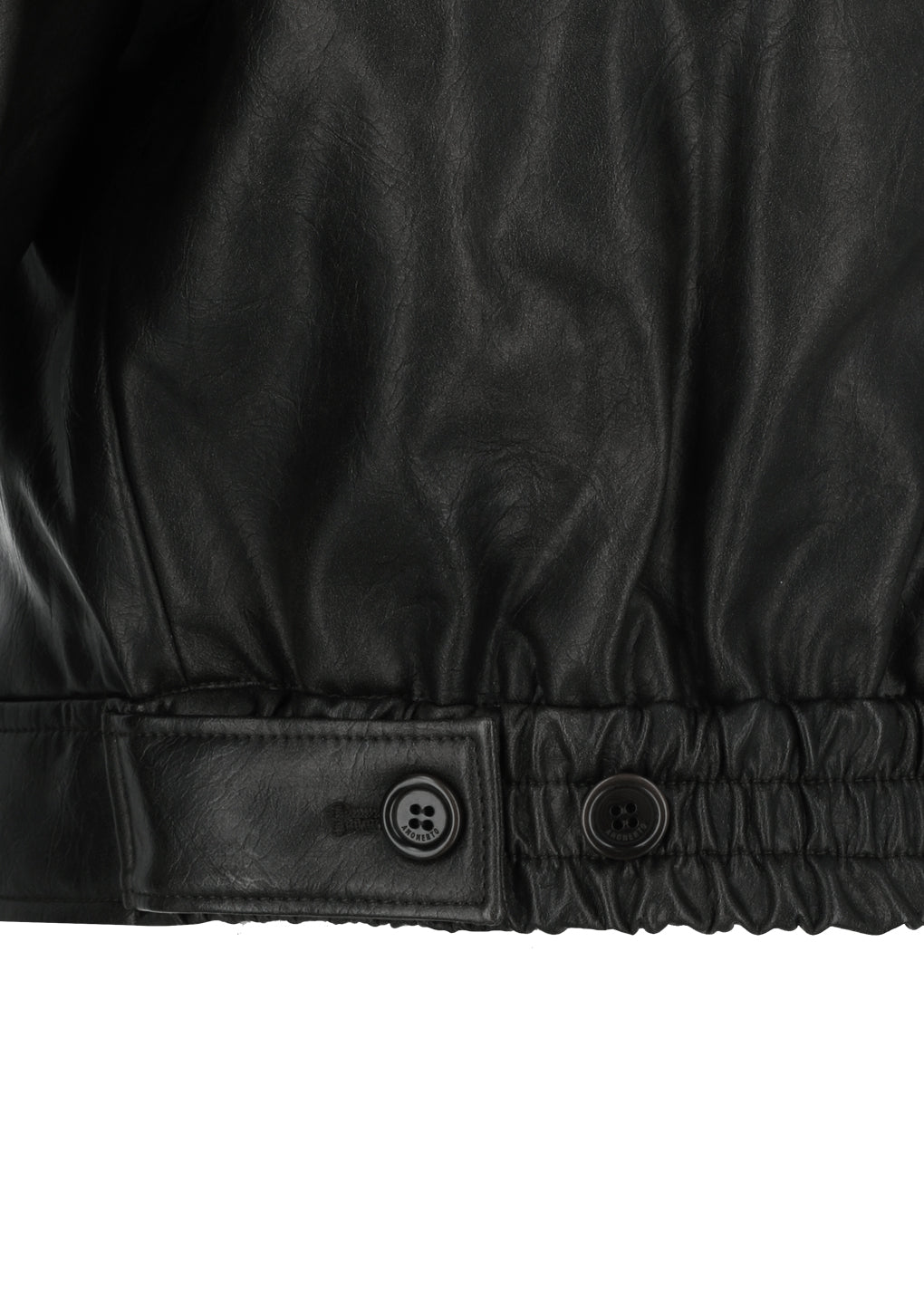 vegan leather blouson, black