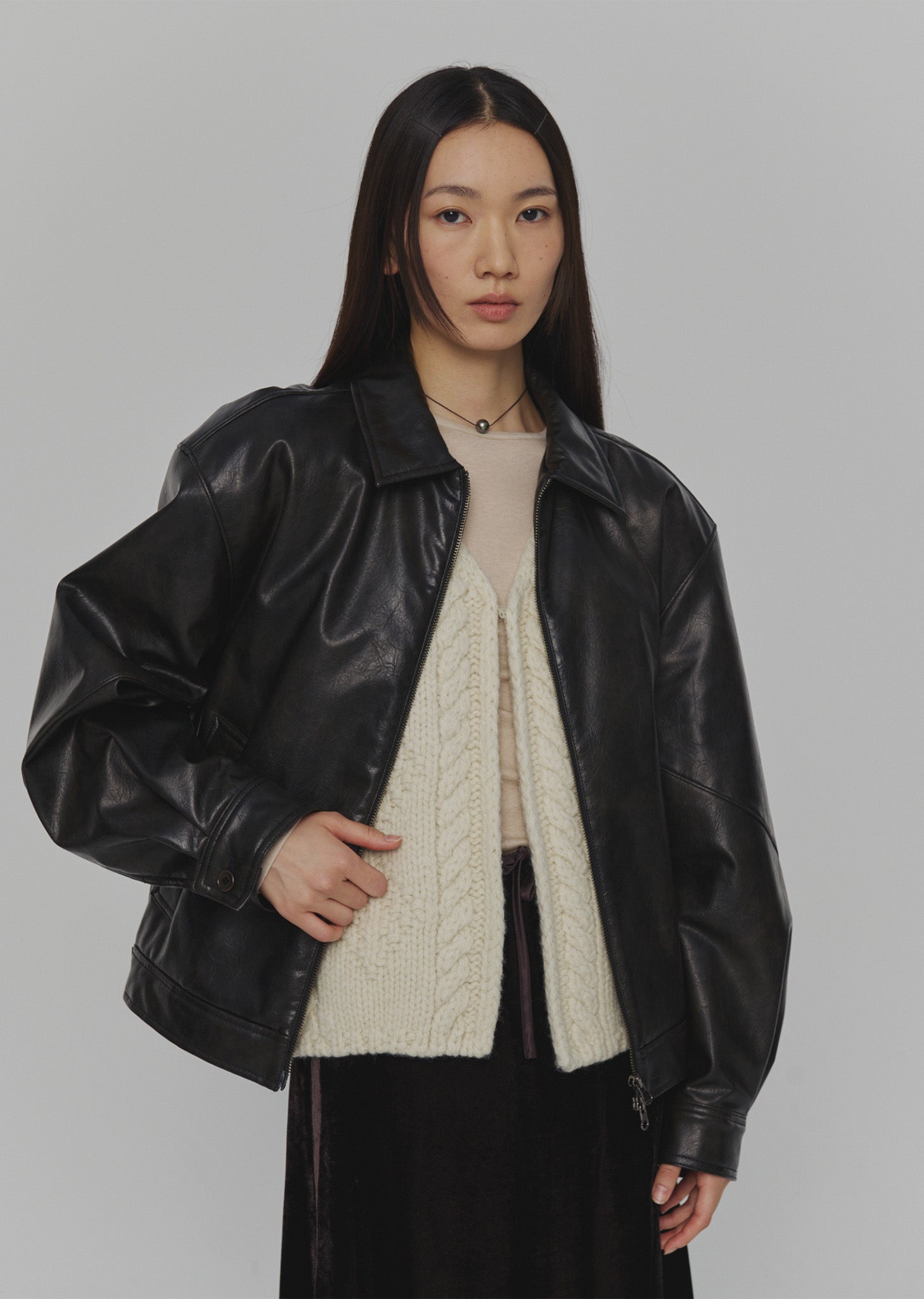 VEGAN LEATHER BLOUSON