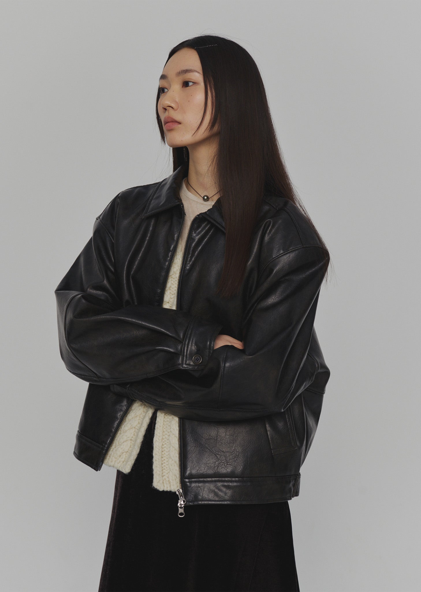 VEGAN LEATHER BLOUSON