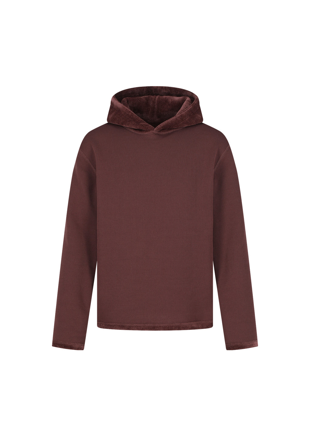 velvet reversible hoodie, burgundy