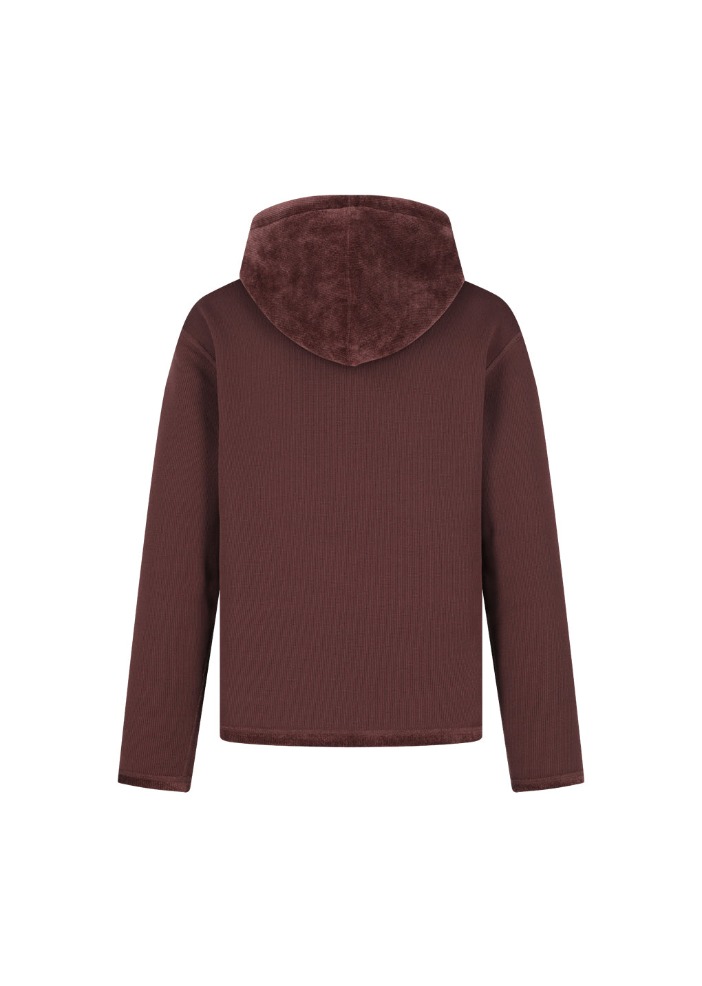 velvet reversible hoodie, burgundy