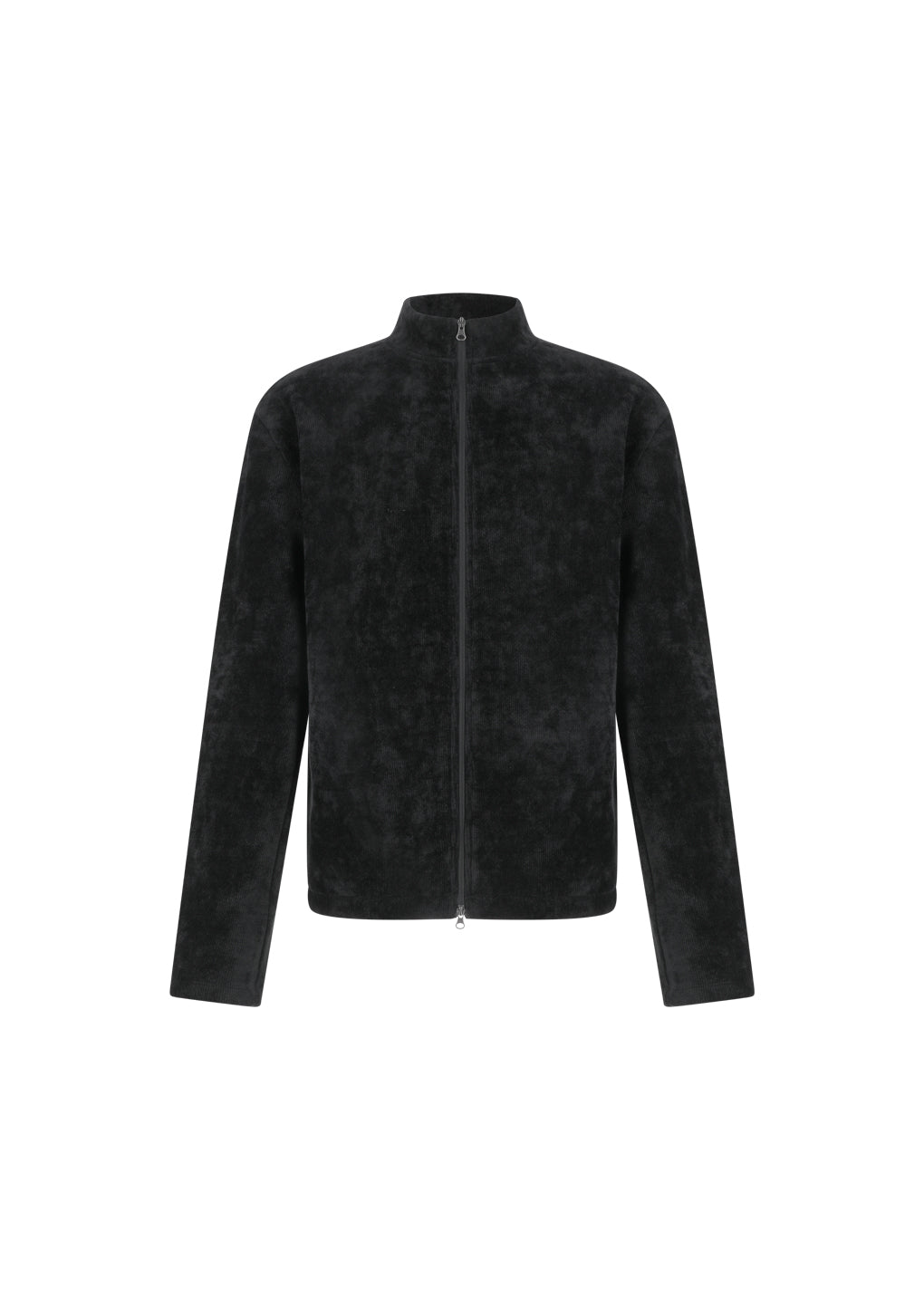 velvet zip up jumper, black