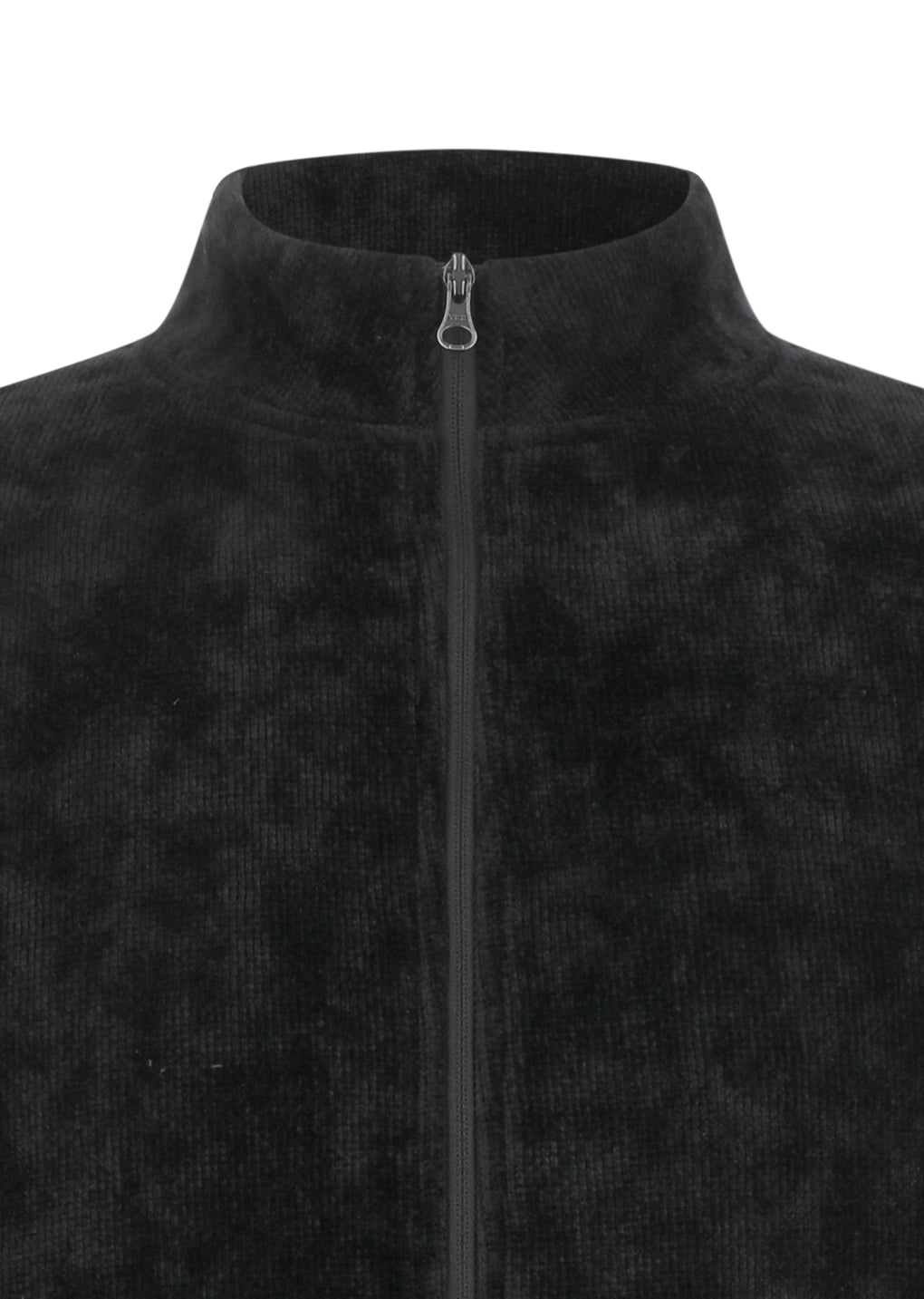 velvet zip up jumper, black