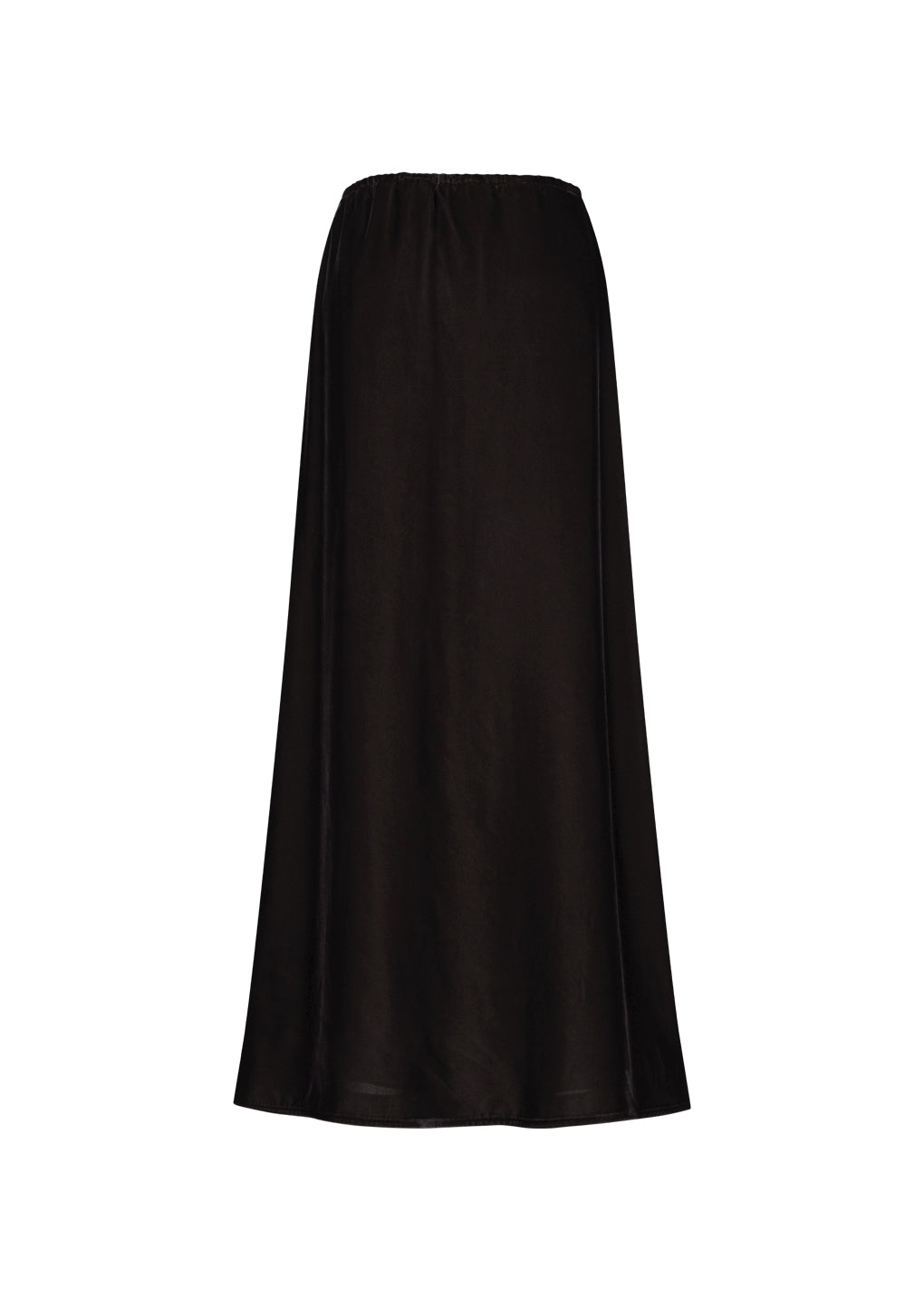 velvet drawstring maxi skirt, brown