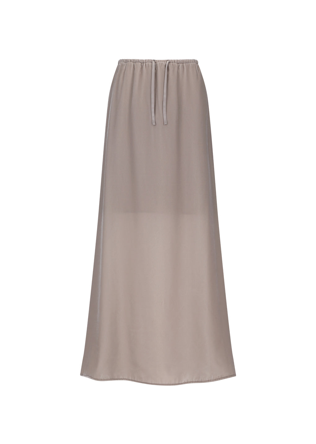 velvet drawstring maxi skirt, dust pink