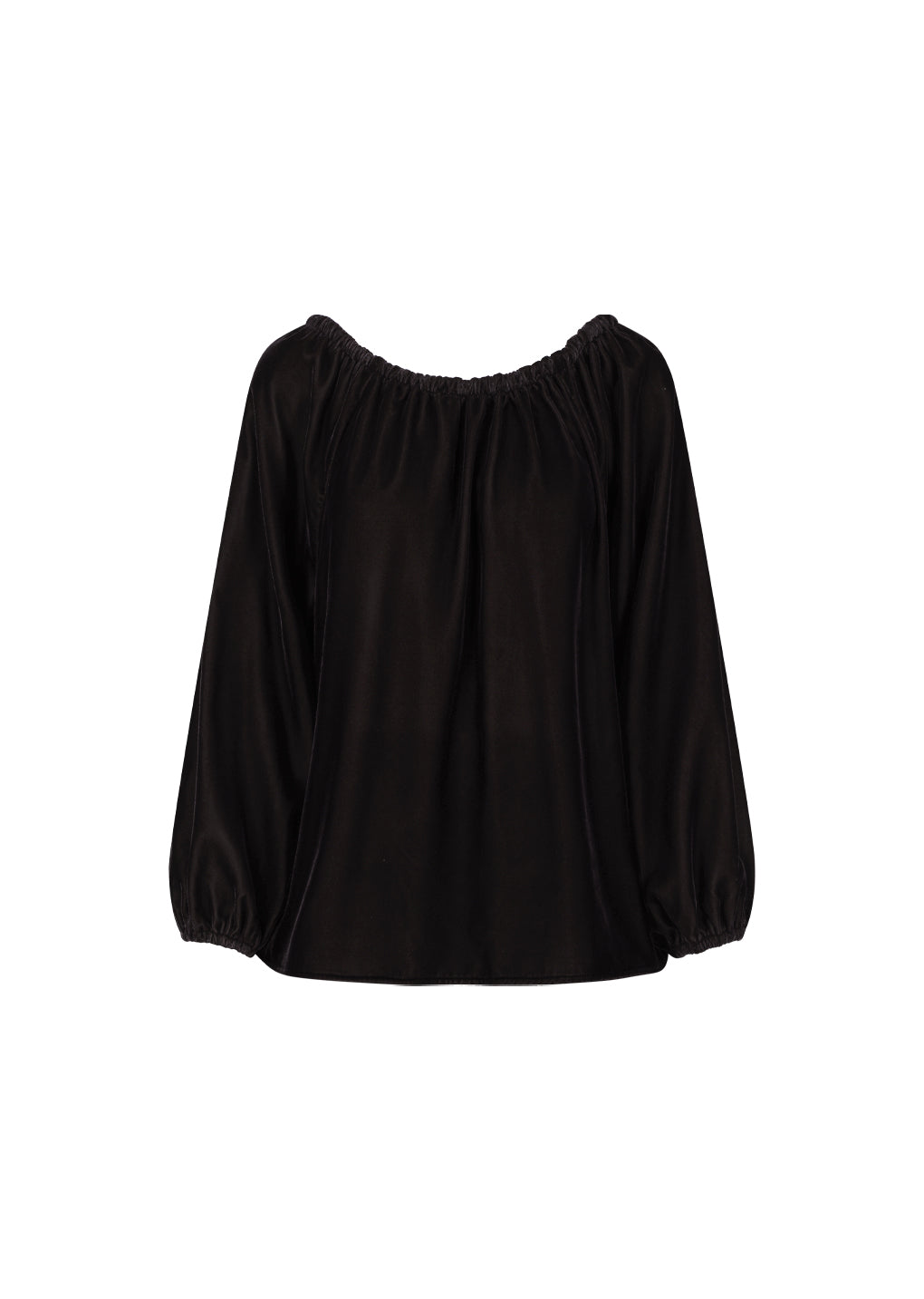 velvet shirring top, brown