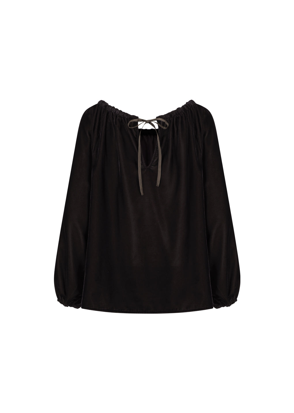 velvet shirring top, brown