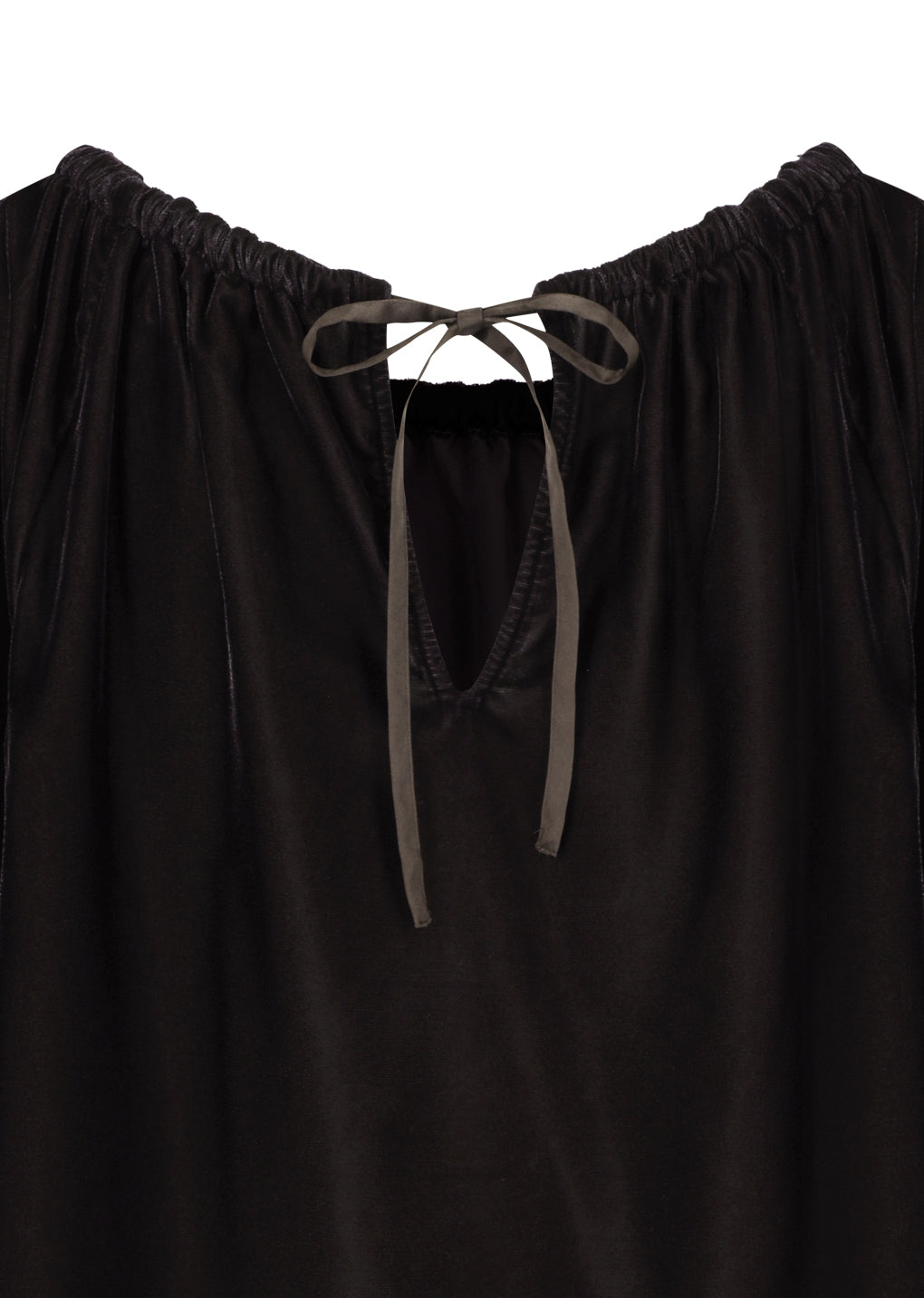 velvet shirring top, brown