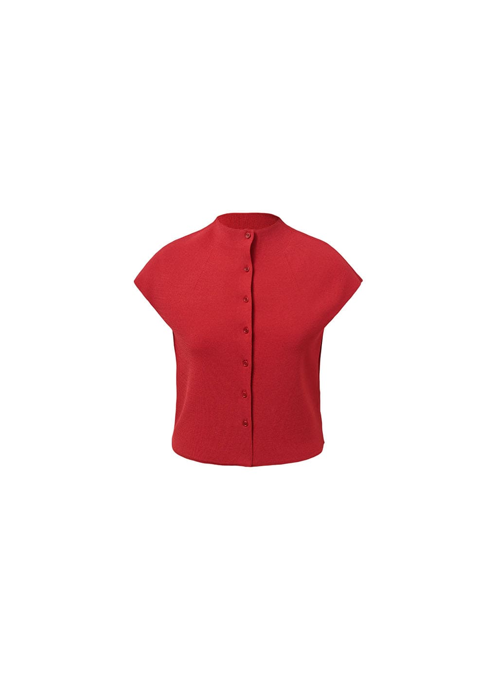 wholegarment cap sleeve cardigan, red