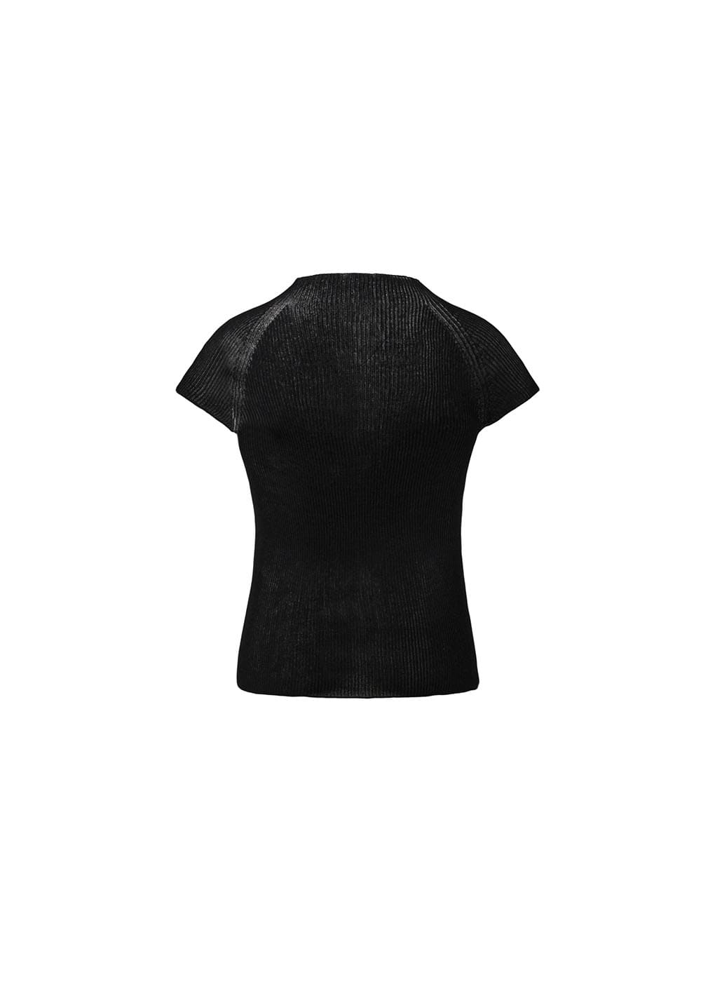 wholegarment cap sleeve knit top, black