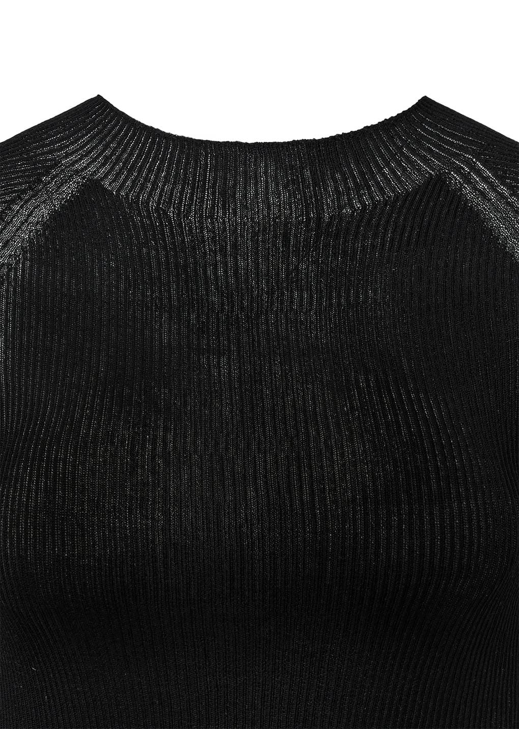 wholegarment cap sleeve knit top, black
