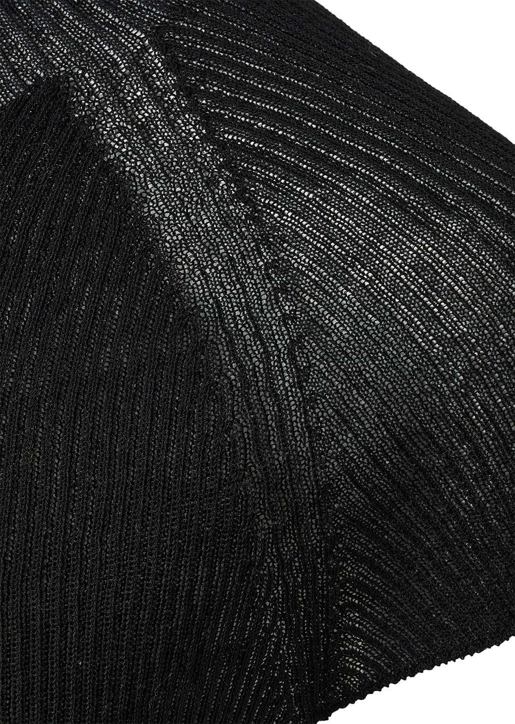 wholegarment cap sleeve knit top, black
