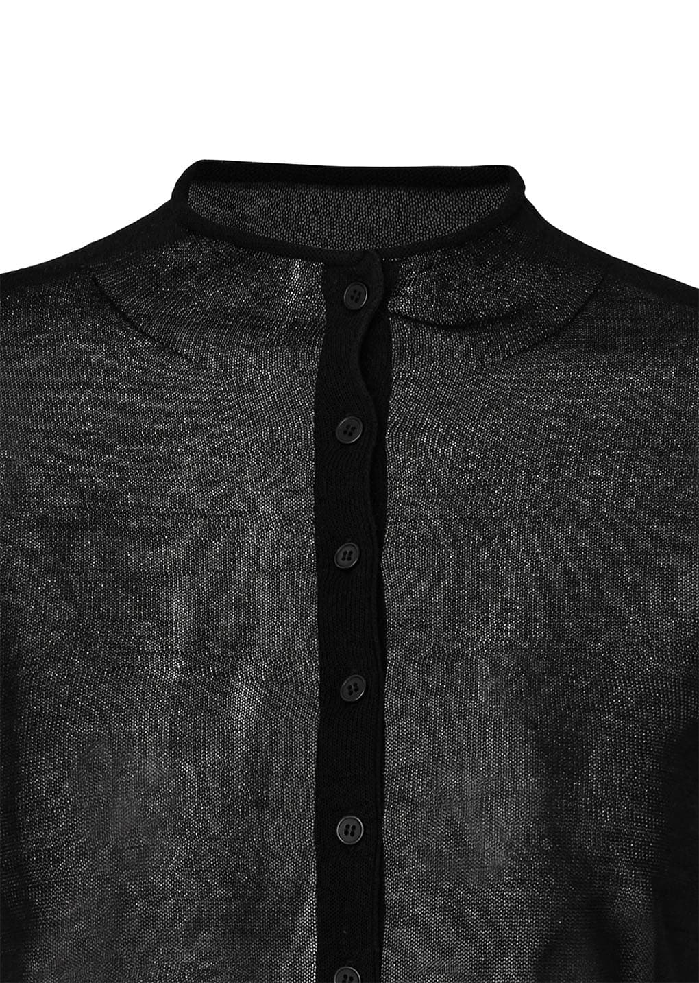 wholegarment sheer cardigan, black