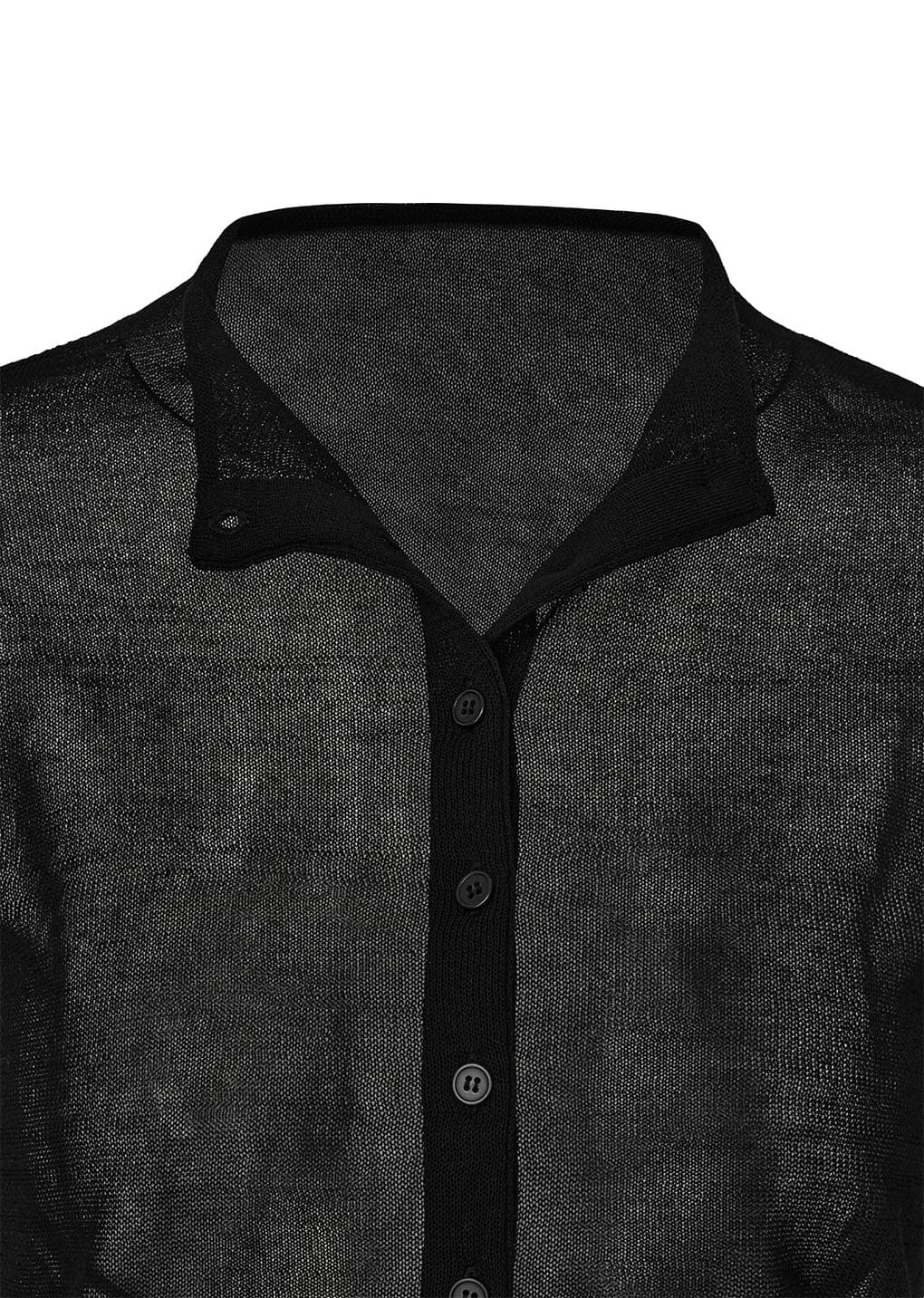 wholegarment sheer cardigan, black