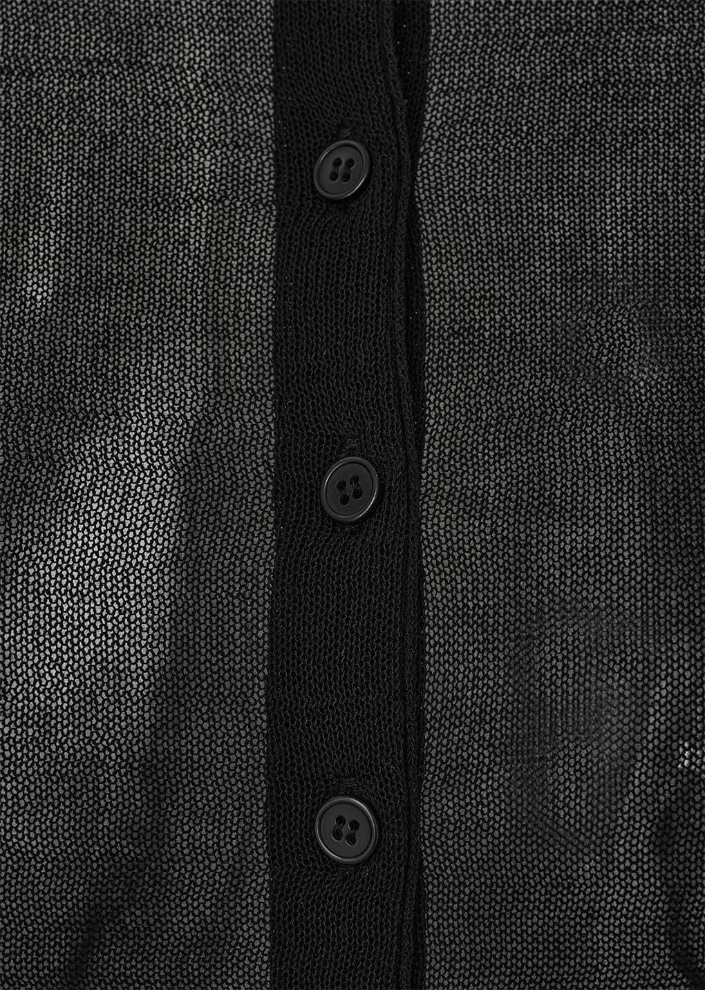 wholegarment sheer cardigan, black
