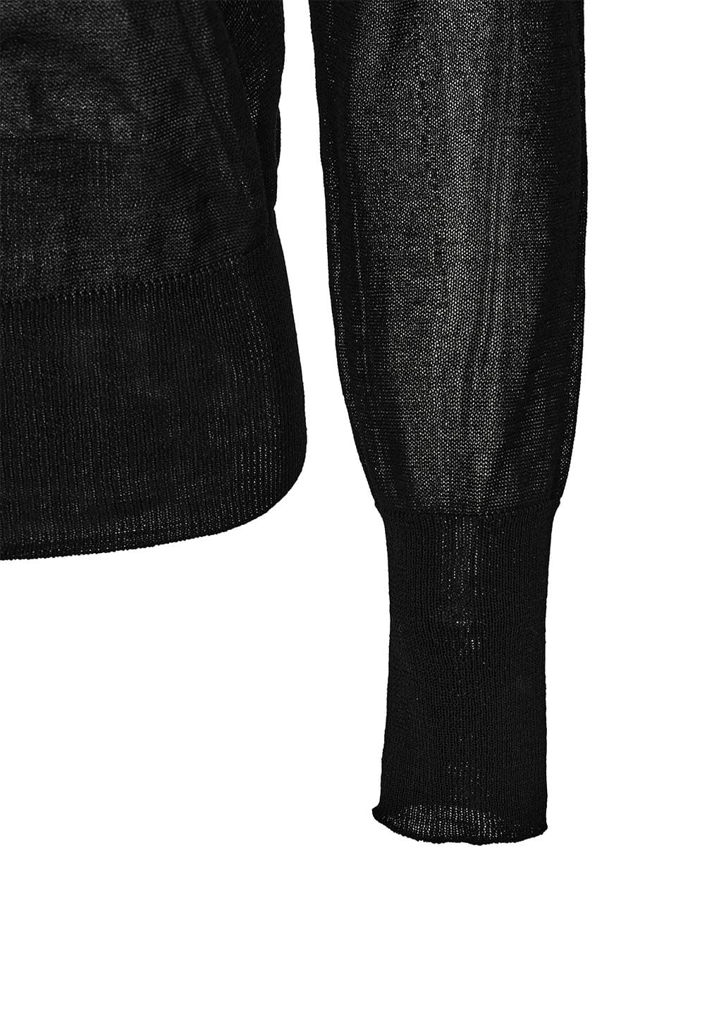 wholegarment sheer cardigan, black
