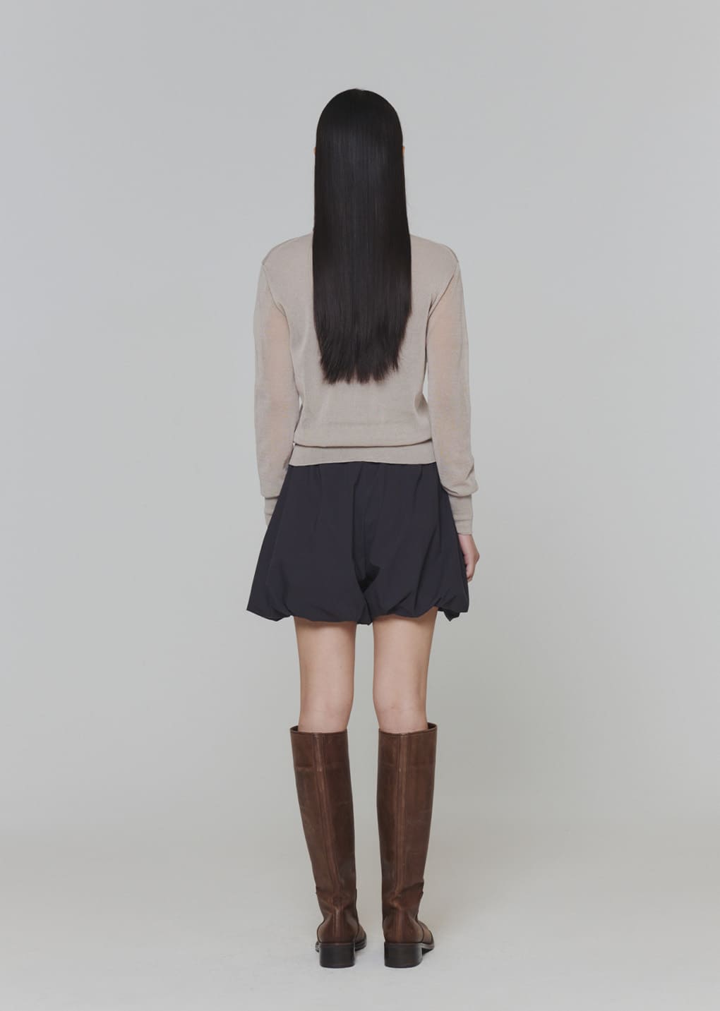 wholegarment sheer cardigan, grey