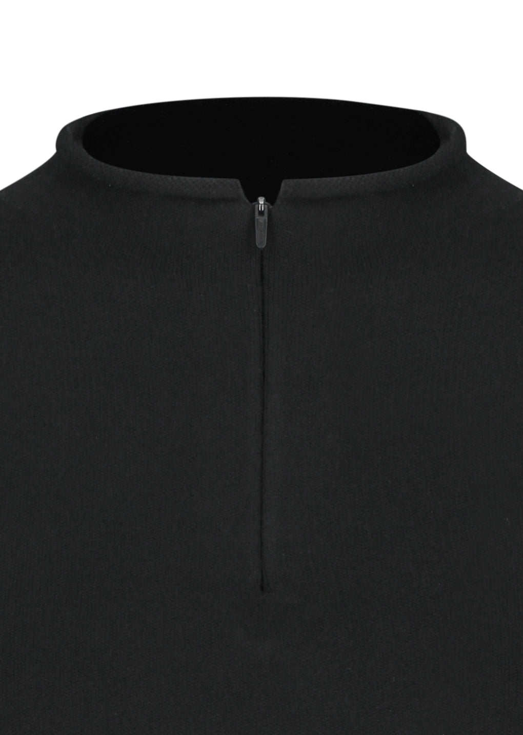 wholegarment half zip up, black