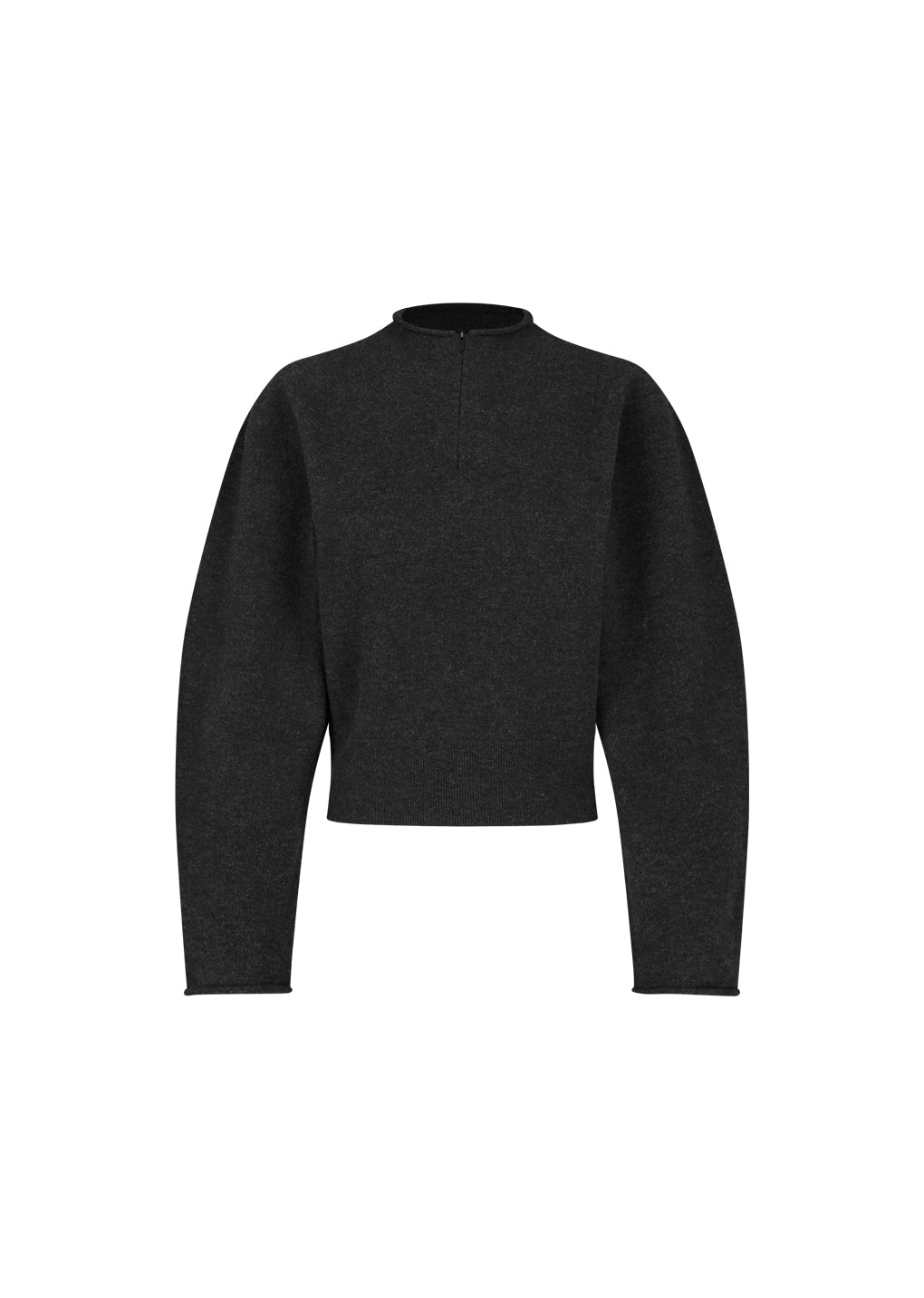 wholegarment half zip up, charcoal