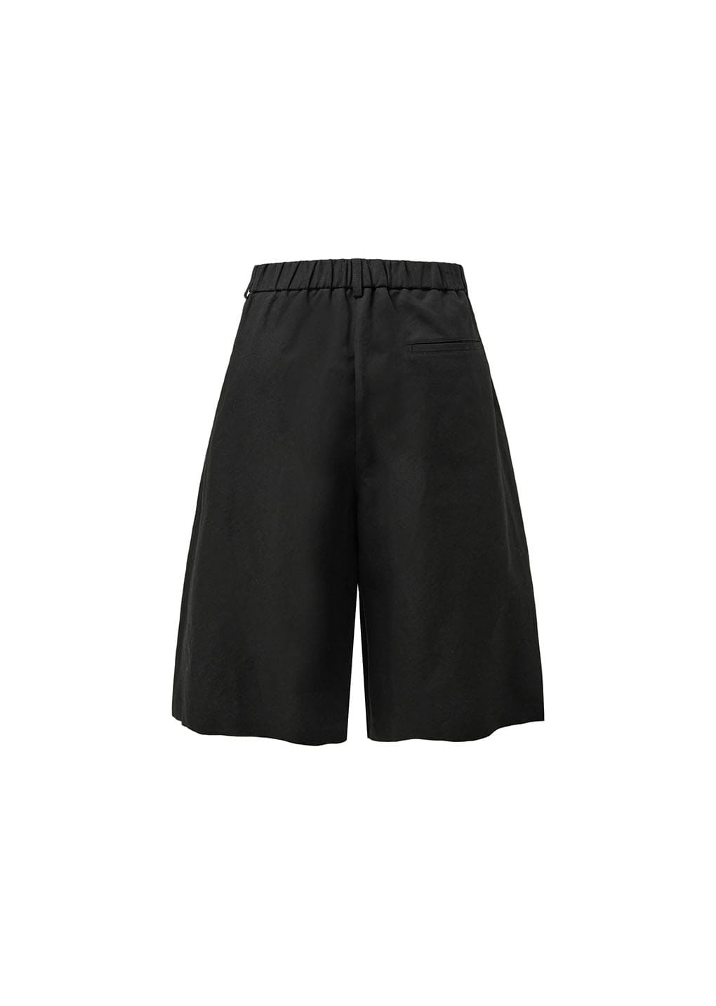 wide bermuda pants, black