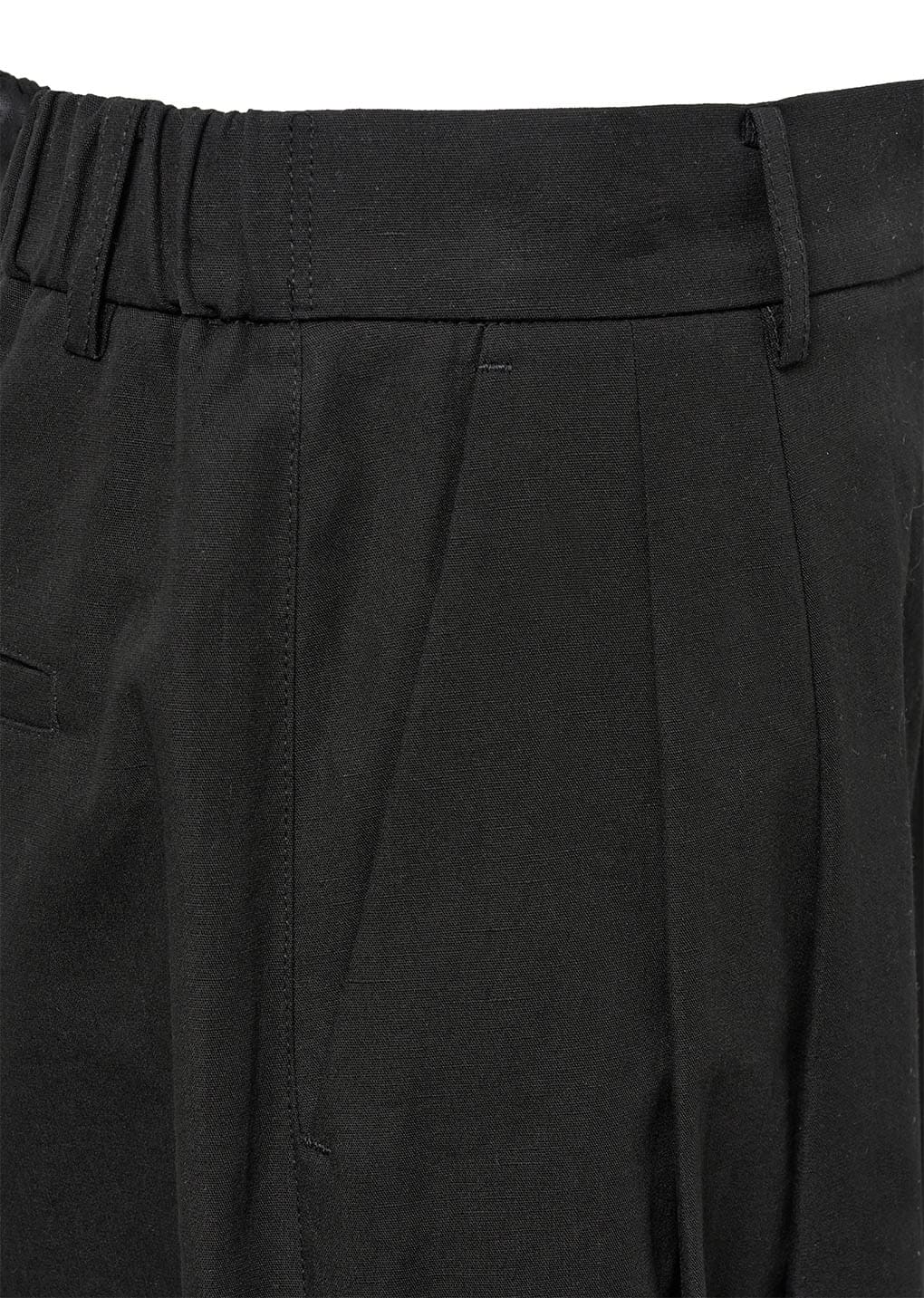 wide bermuda pants, black