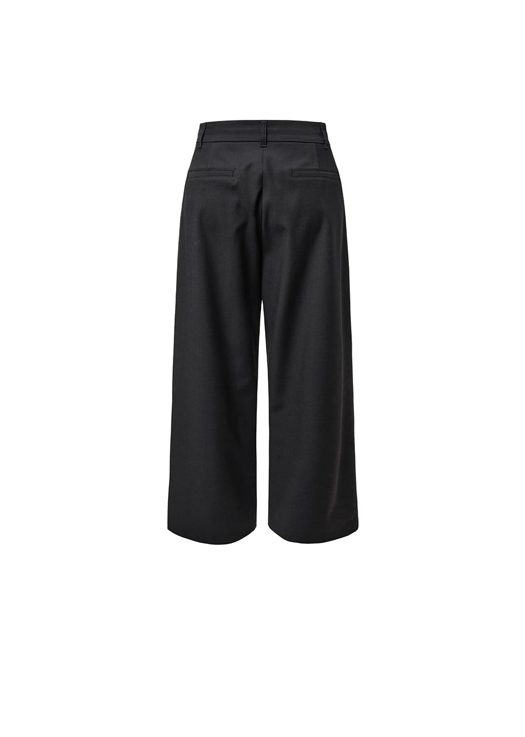 WIDE TUCK PANTS, BLACK