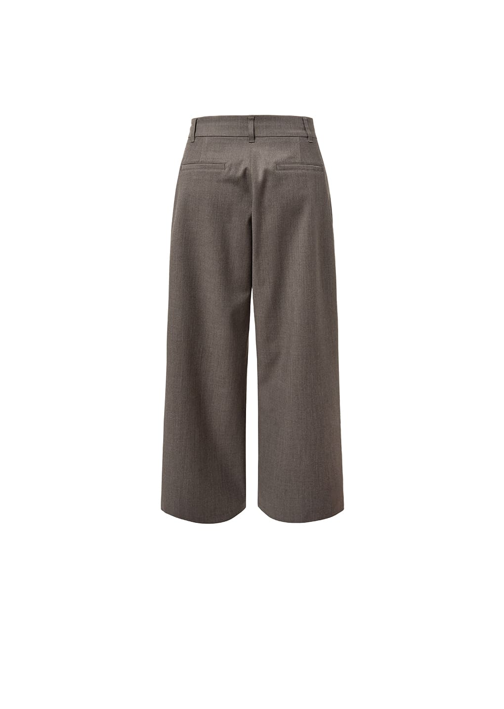 WIDE TUCK PANTS, BROWN