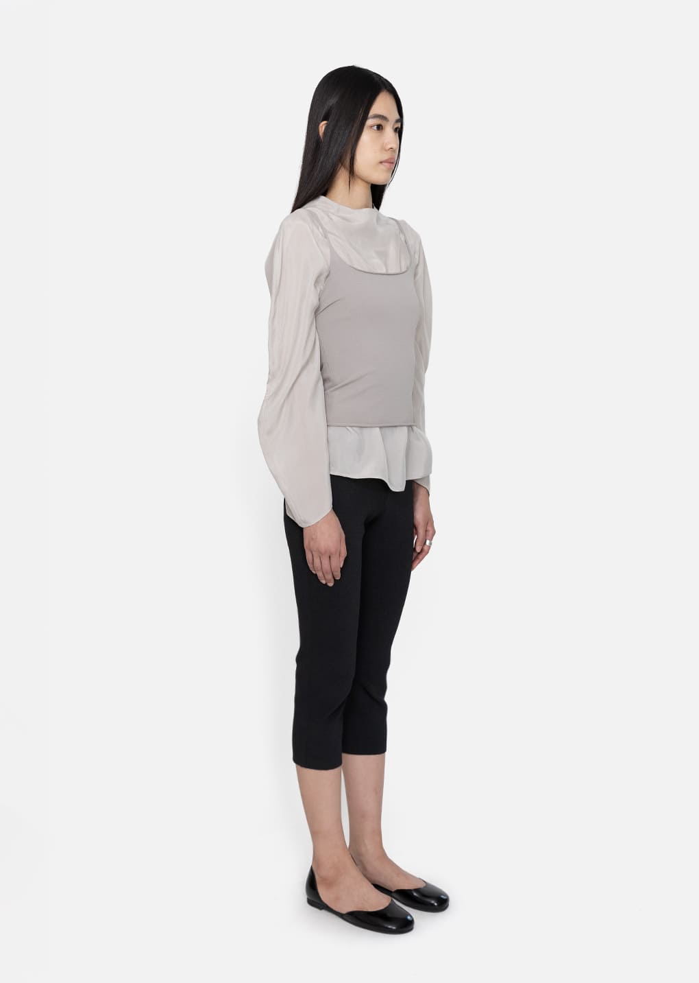 women's raglan cupro top, beige