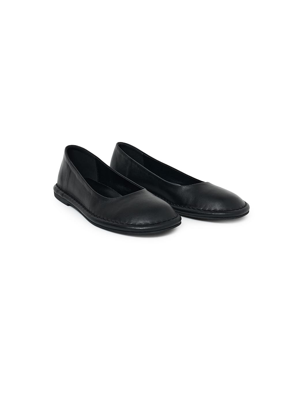 WOMEN'S ROUNDED FLATS, BLACK