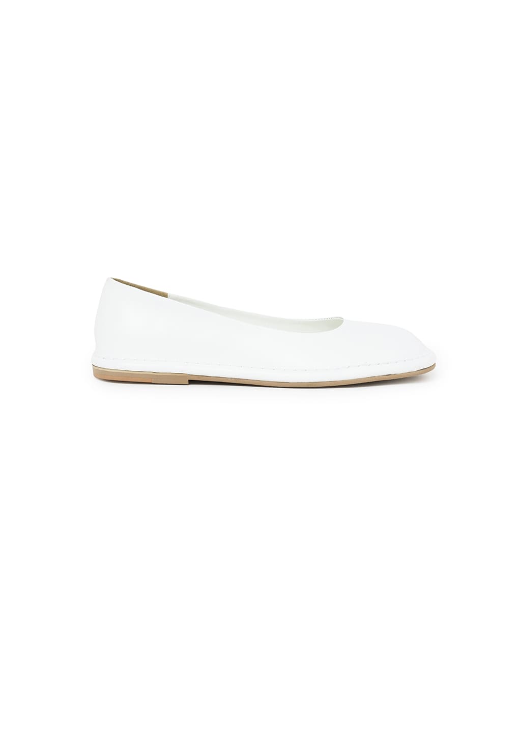 WOMEN'S ROUNDED FLATS, WHITE