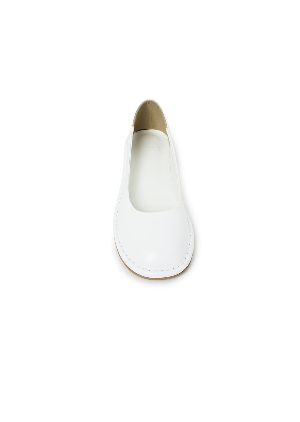 WOMEN'S ROUNDED FLATS, WHITE