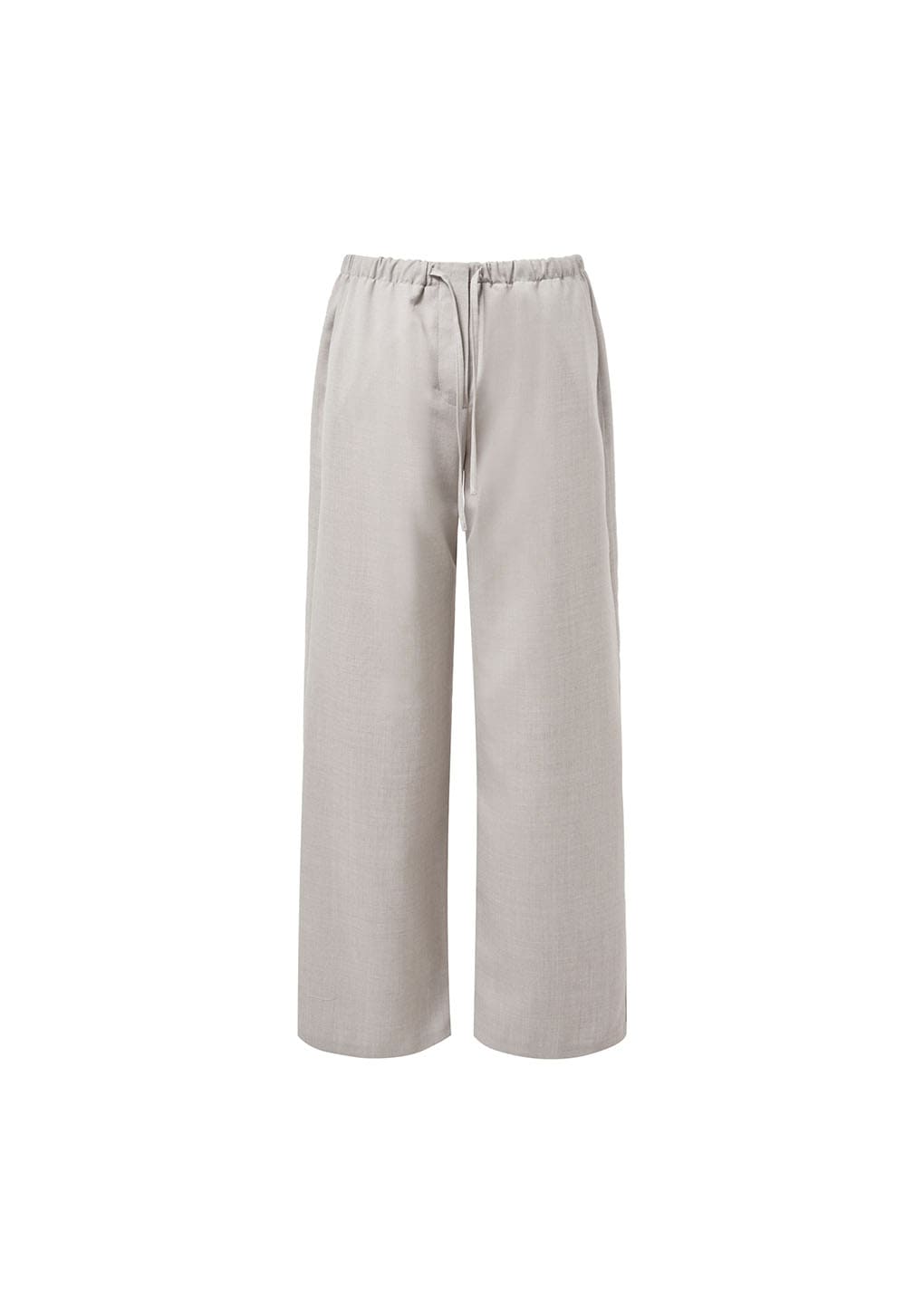 wool banding pants, beige