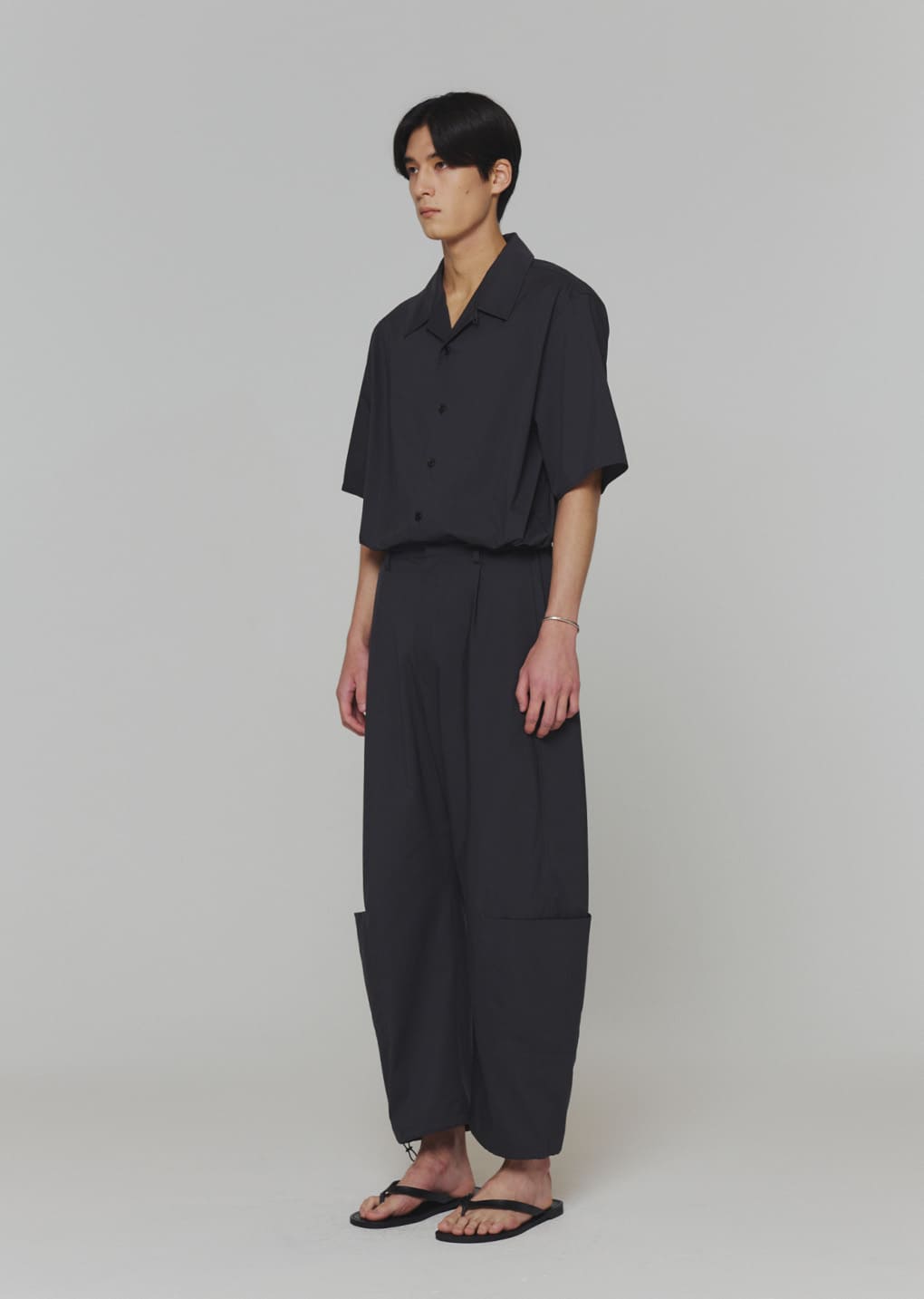 wool button up shirts jacket, charcoal