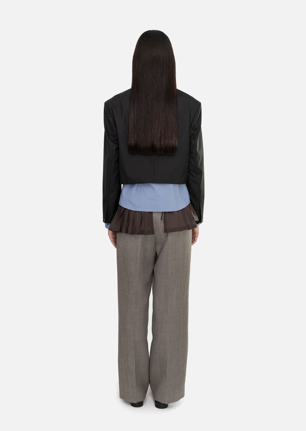 wool short jacket, black