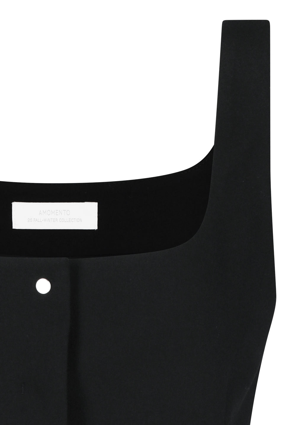 wool snap button down vest, black