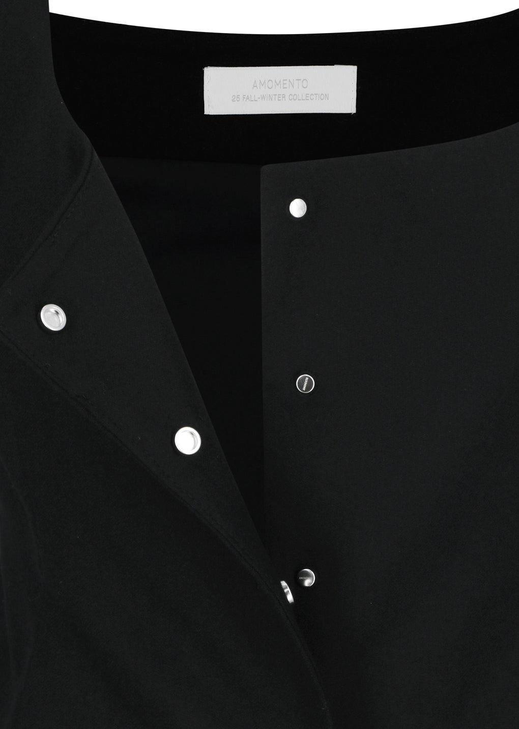 wool snap button down vest, black