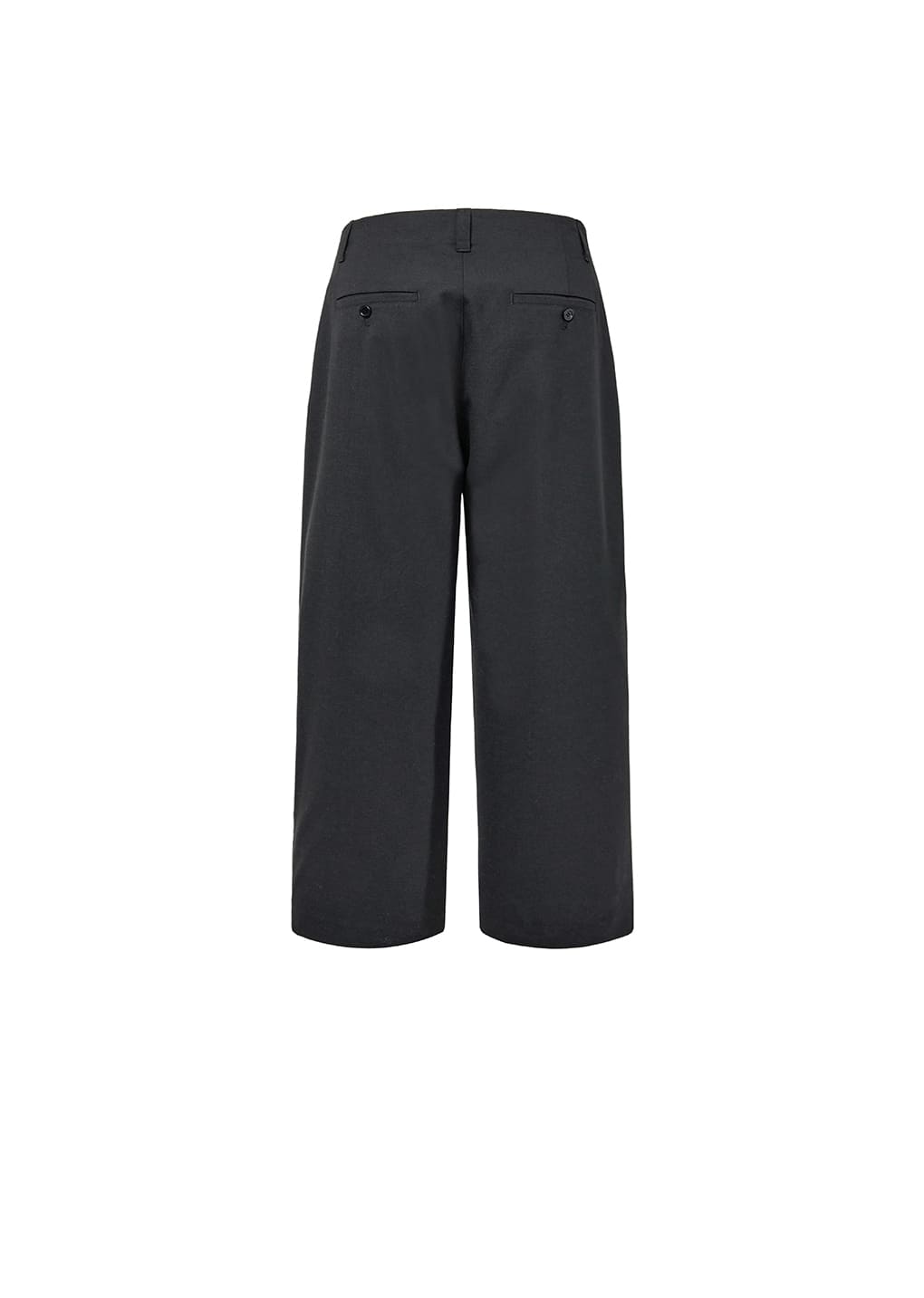 wool wide pants, black