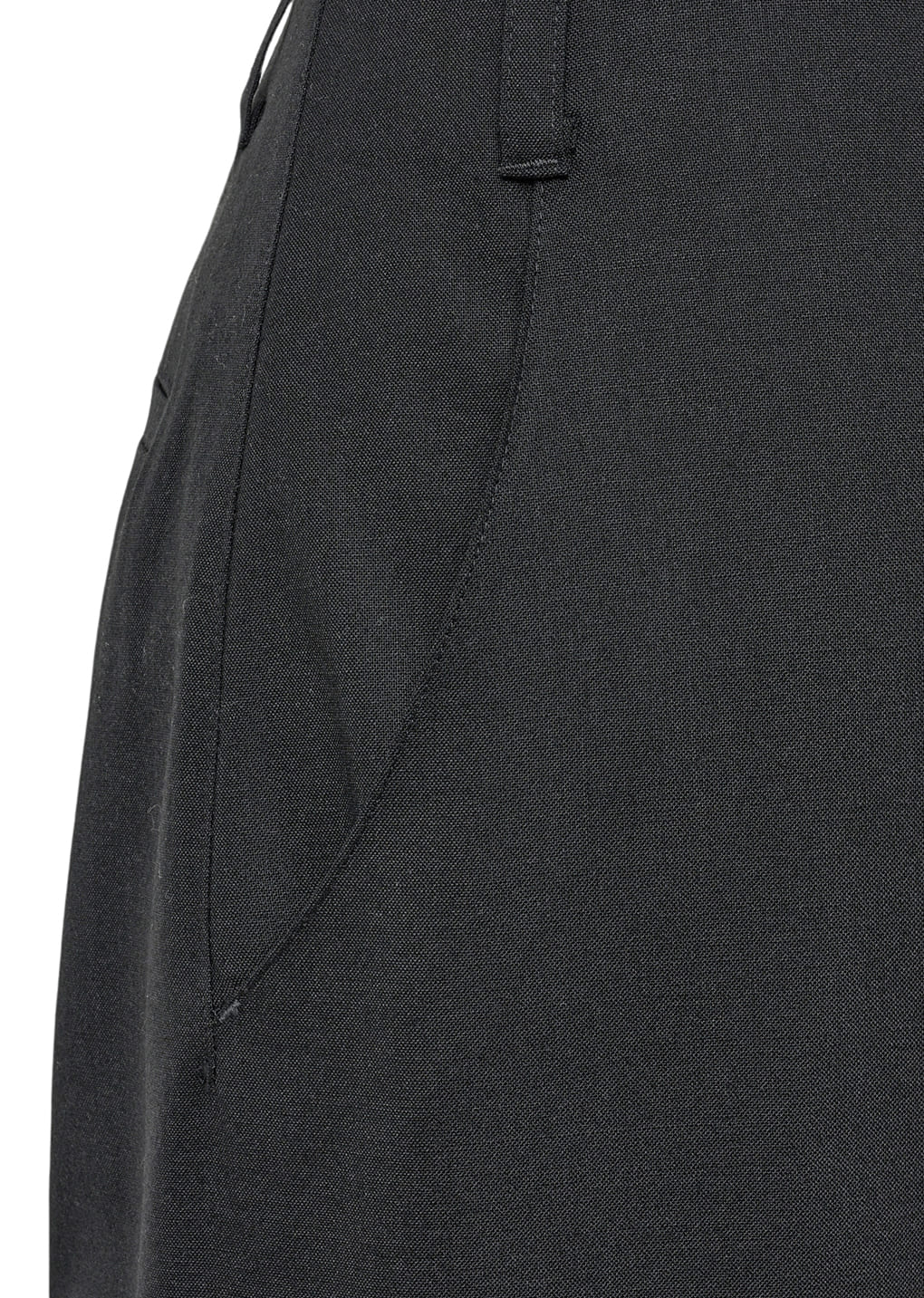 wool wide pants, black