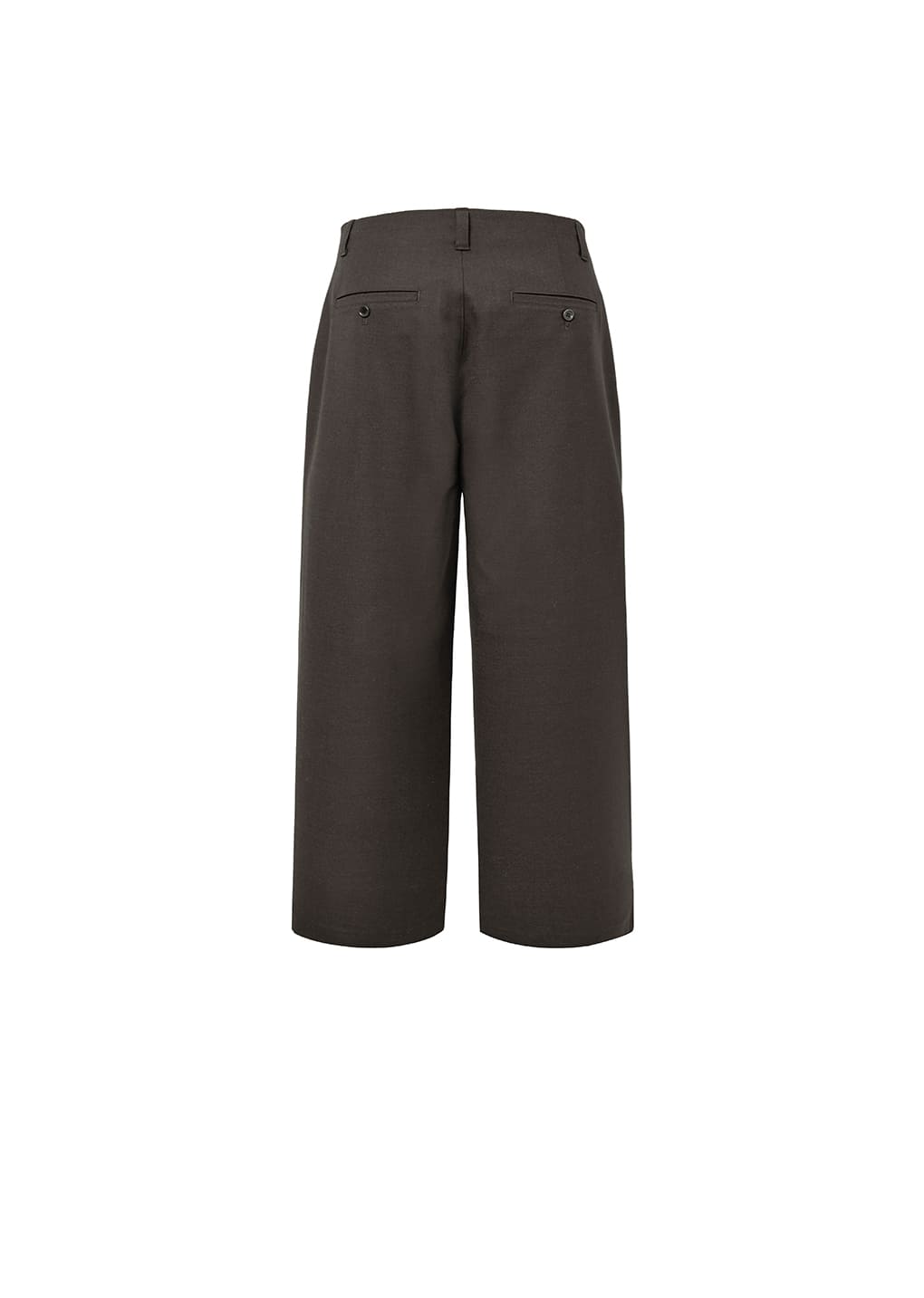 WOOL WIDE PANTS, DARK BROWN