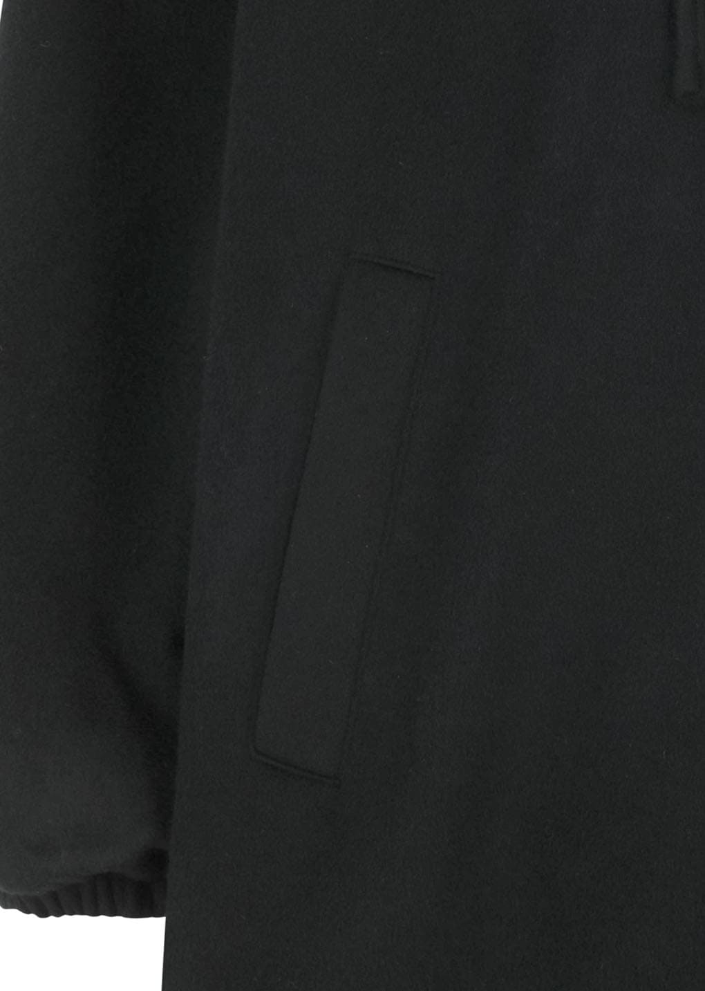 wool zip up poncho, black