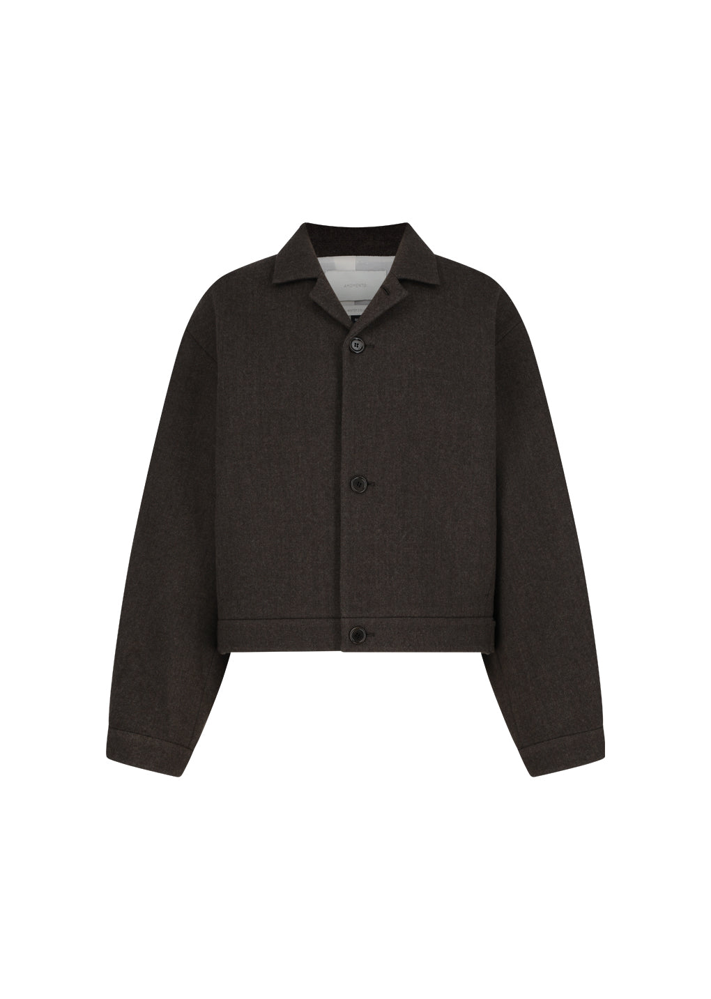 wool crop jacket, brown